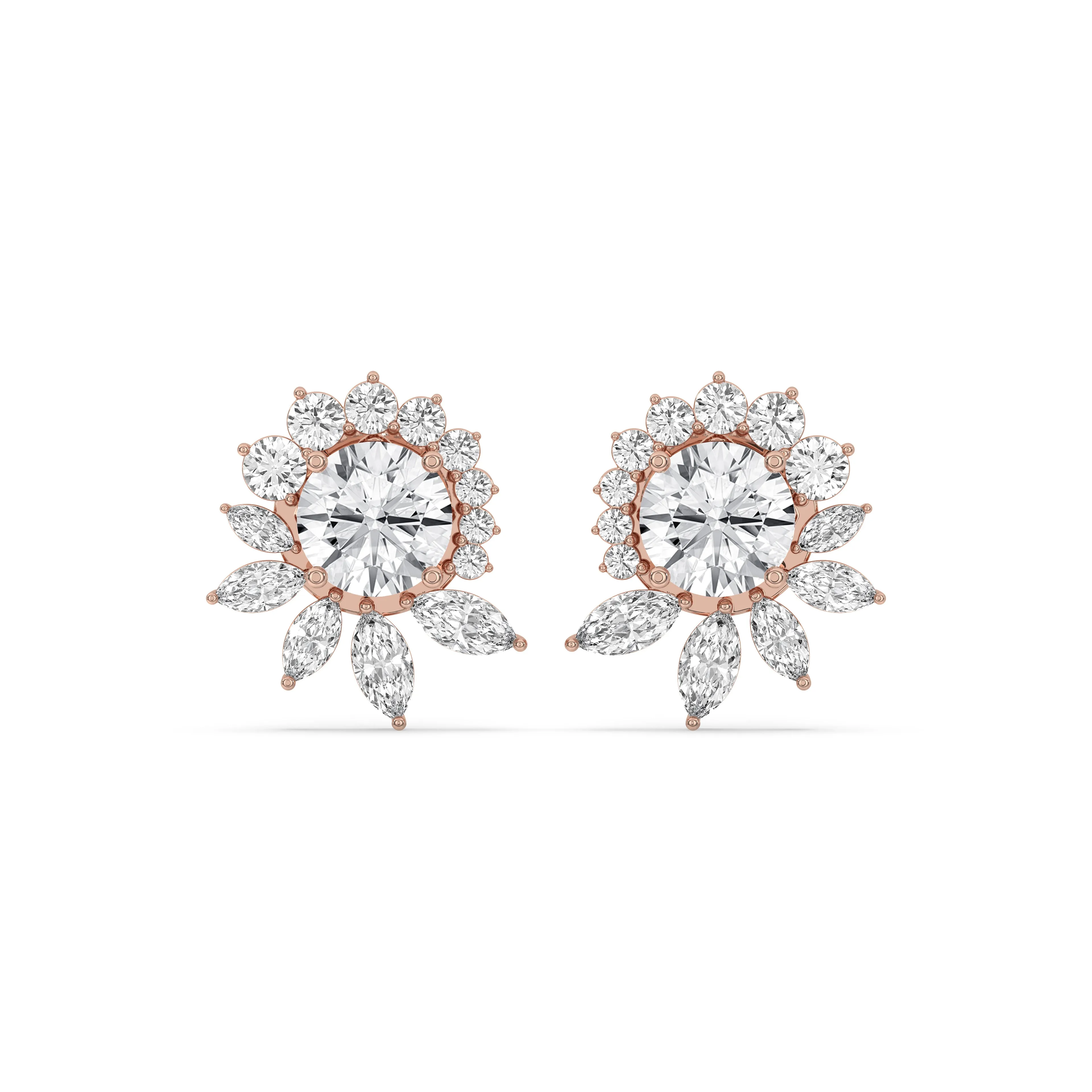Floral Cluster Stud Earrings