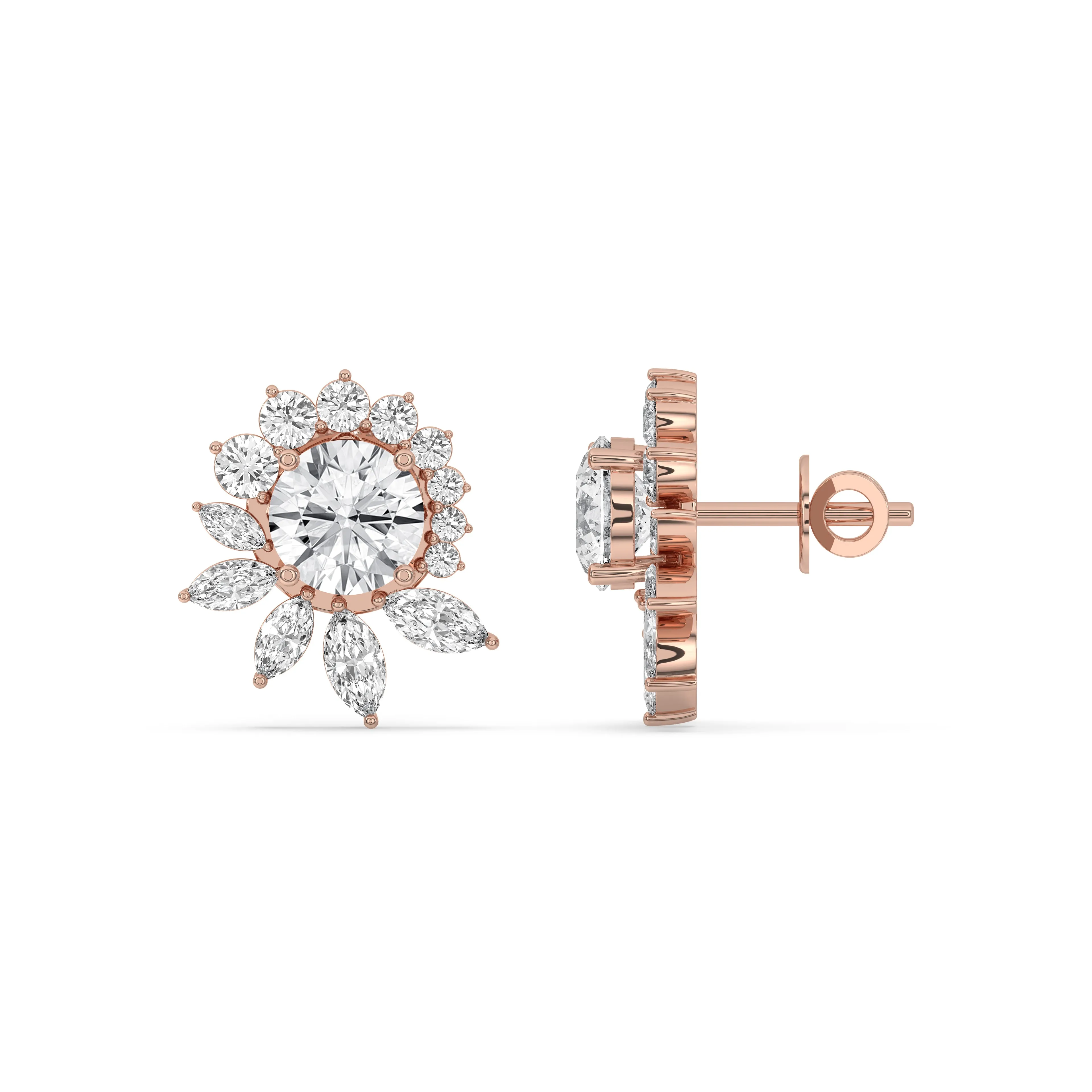 Floral Cluster Stud Earrings