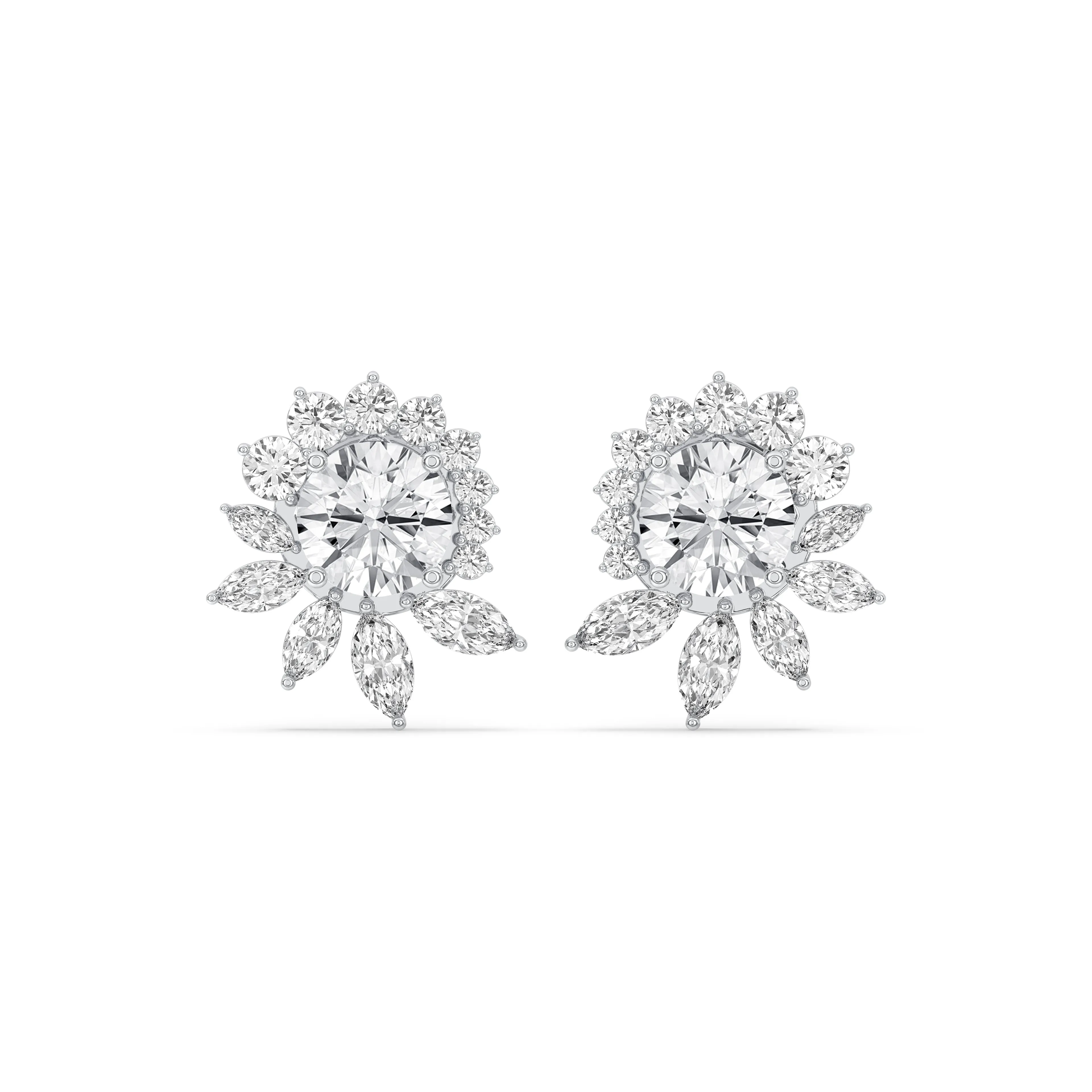 Floral Cluster Stud Earrings