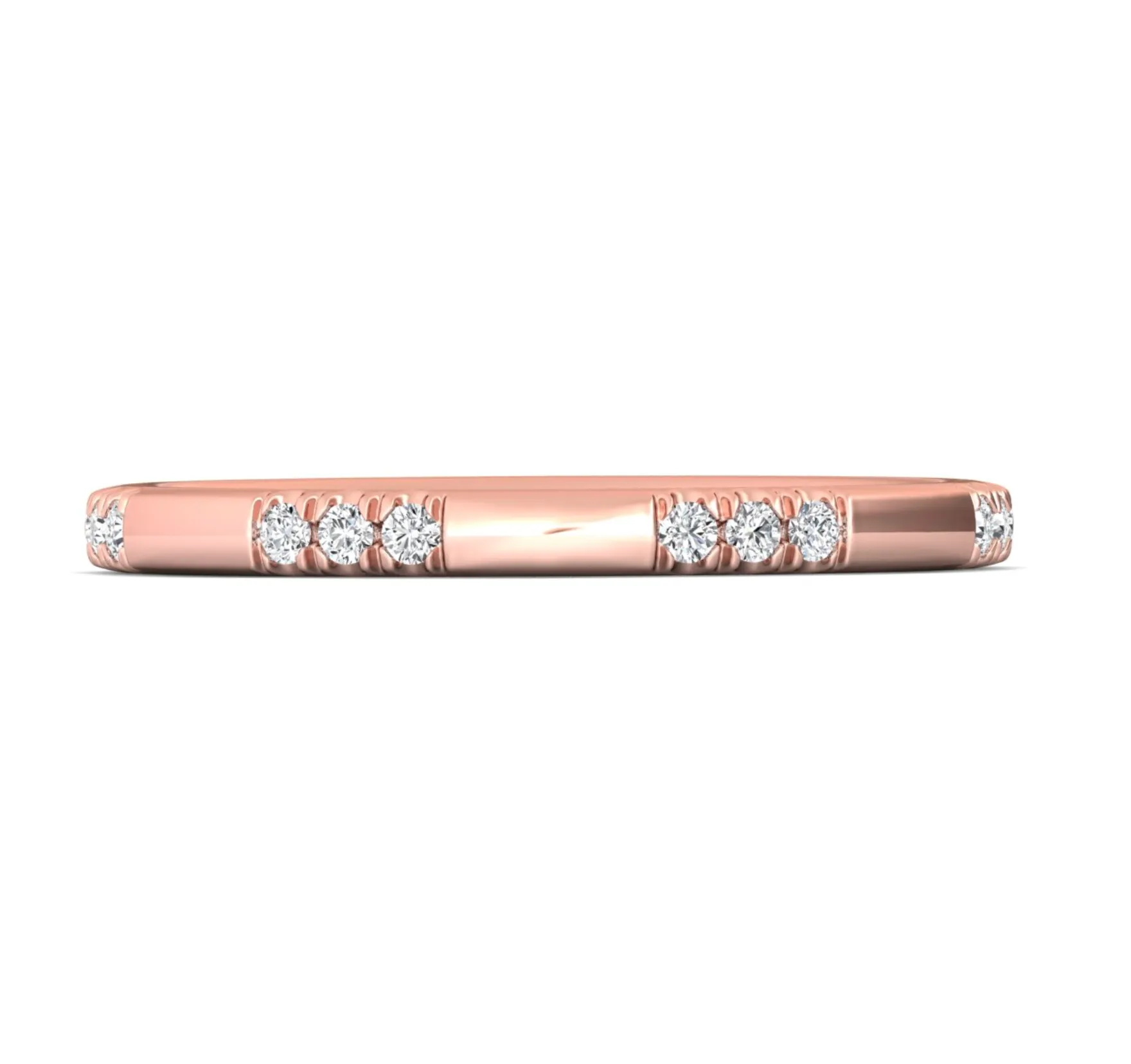 FlyerFit Round Cut Diamond Wedding Band