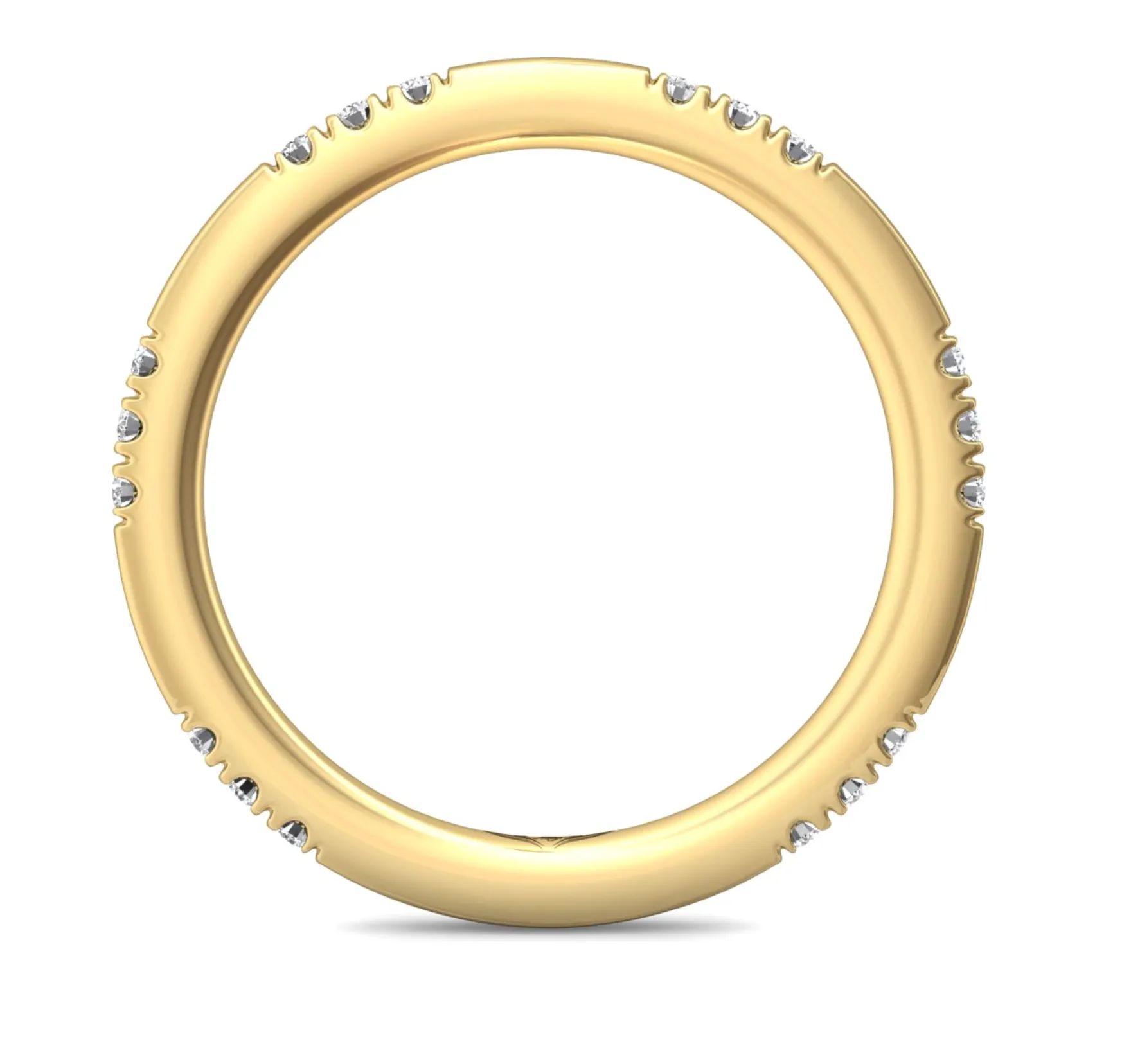 FlyerFit Round Cut Diamond Wedding Band