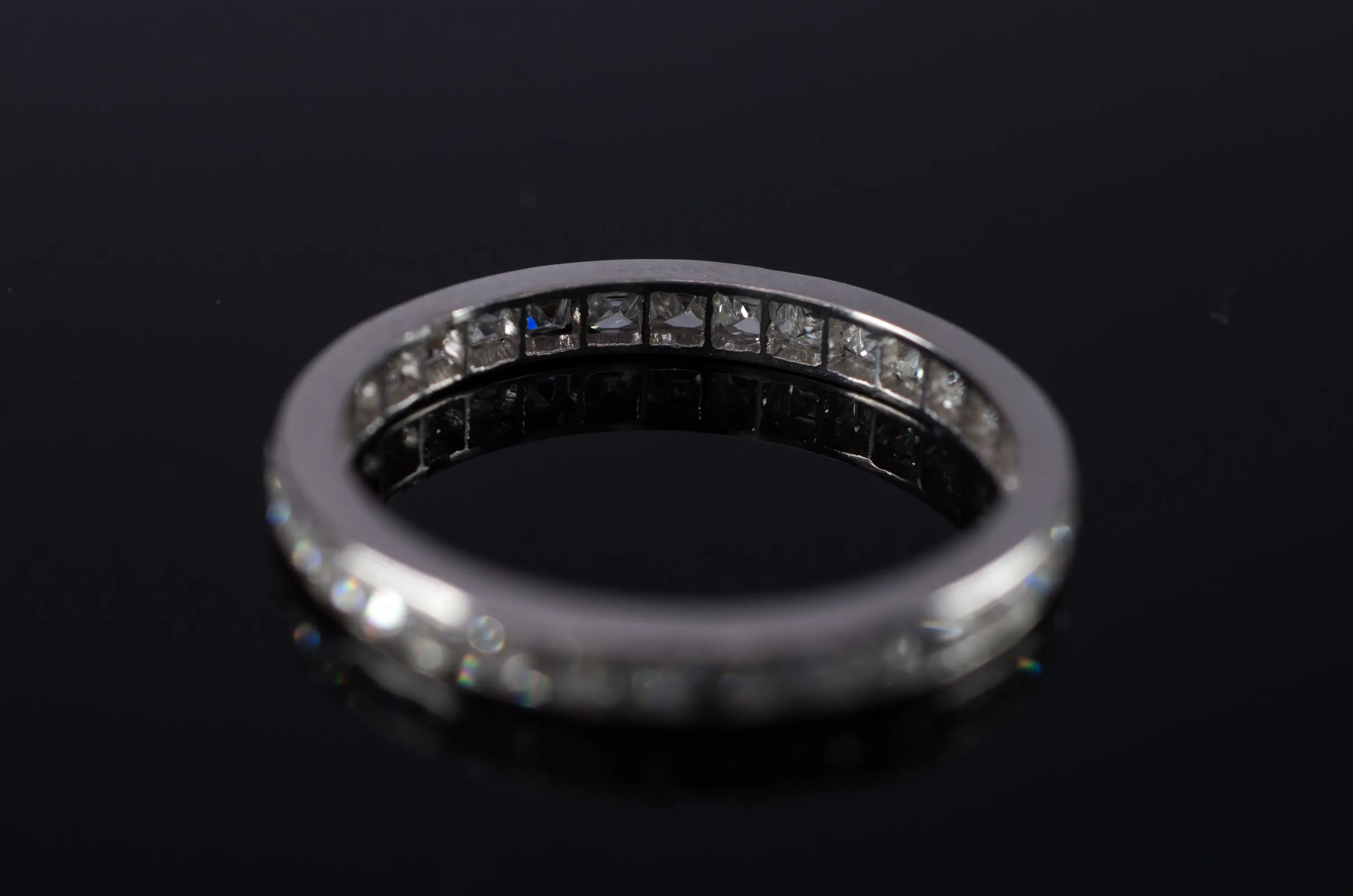 FRENCH CUT ETERNITY PLATINUM BAND