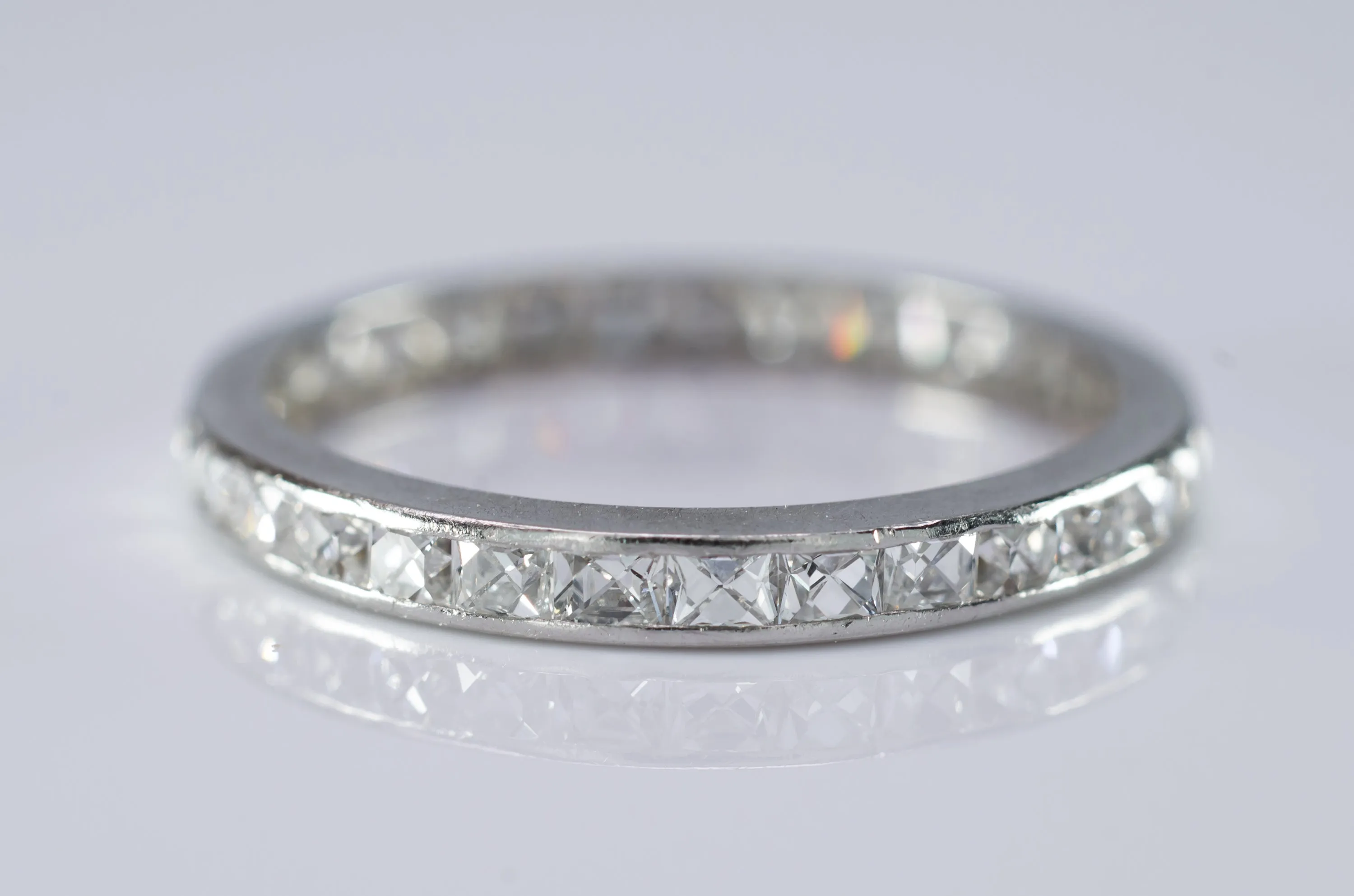 FRENCH CUT ETERNITY PLATINUM BAND