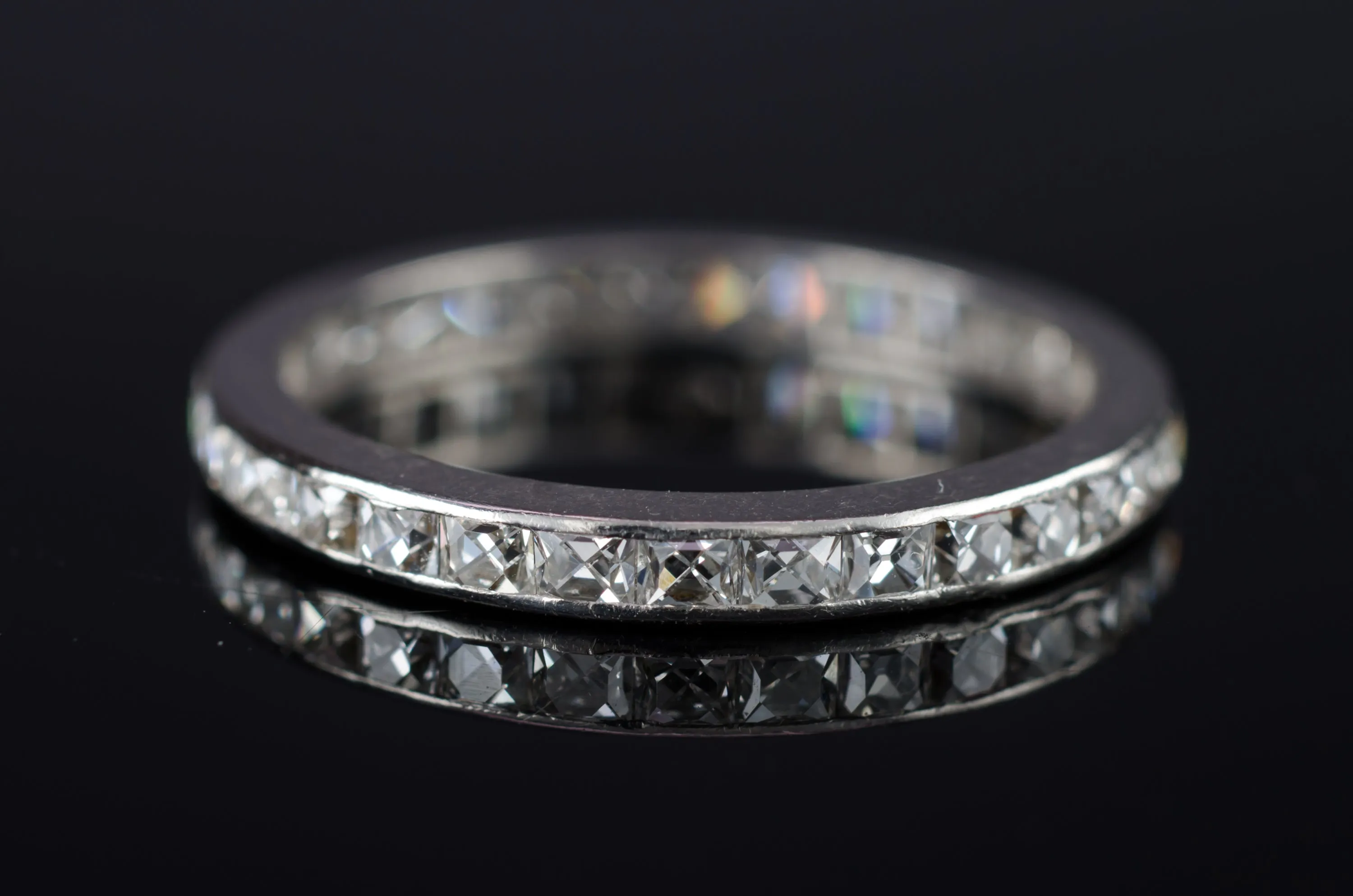 FRENCH CUT ETERNITY PLATINUM BAND