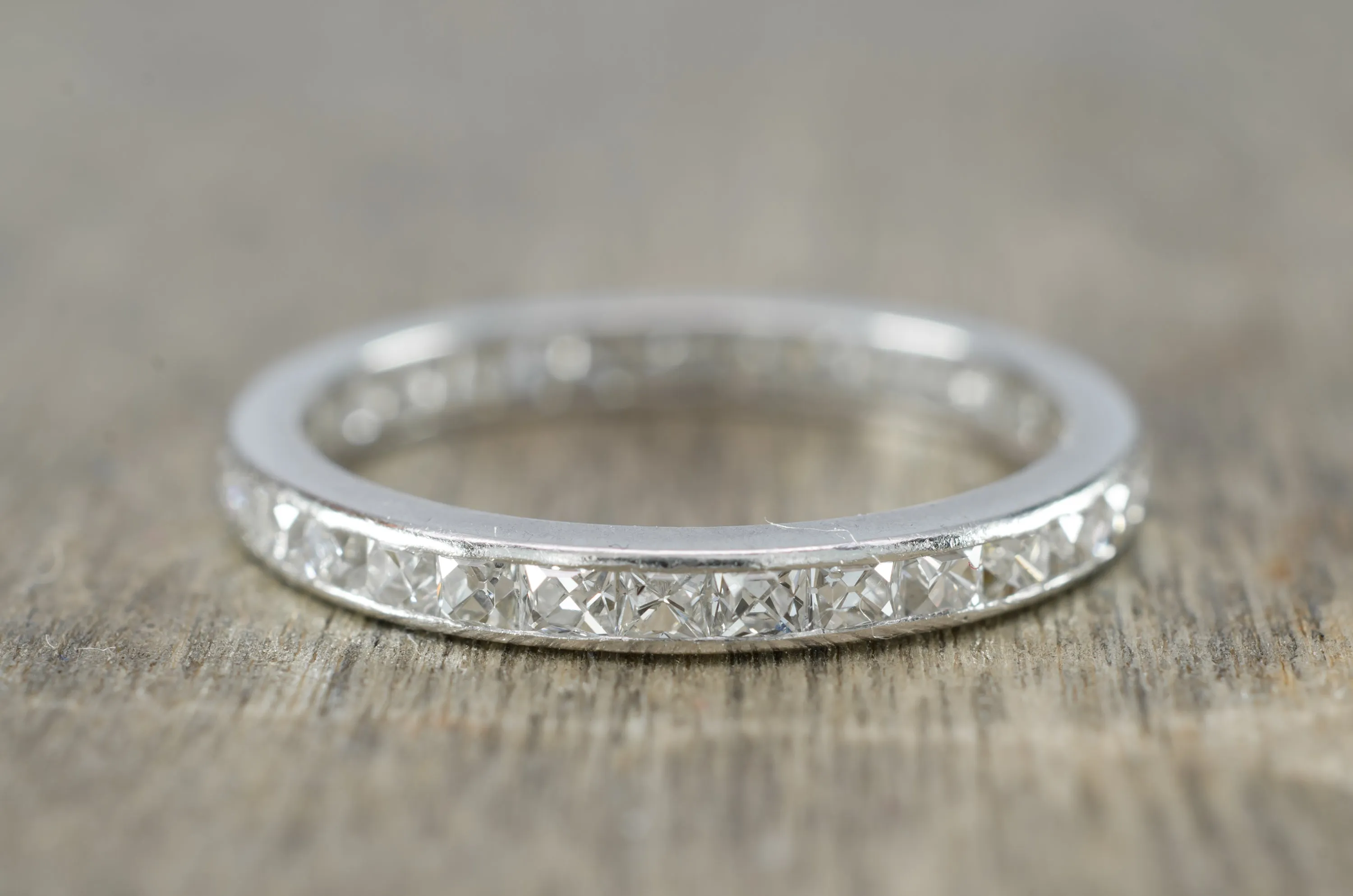 FRENCH CUT ETERNITY PLATINUM BAND