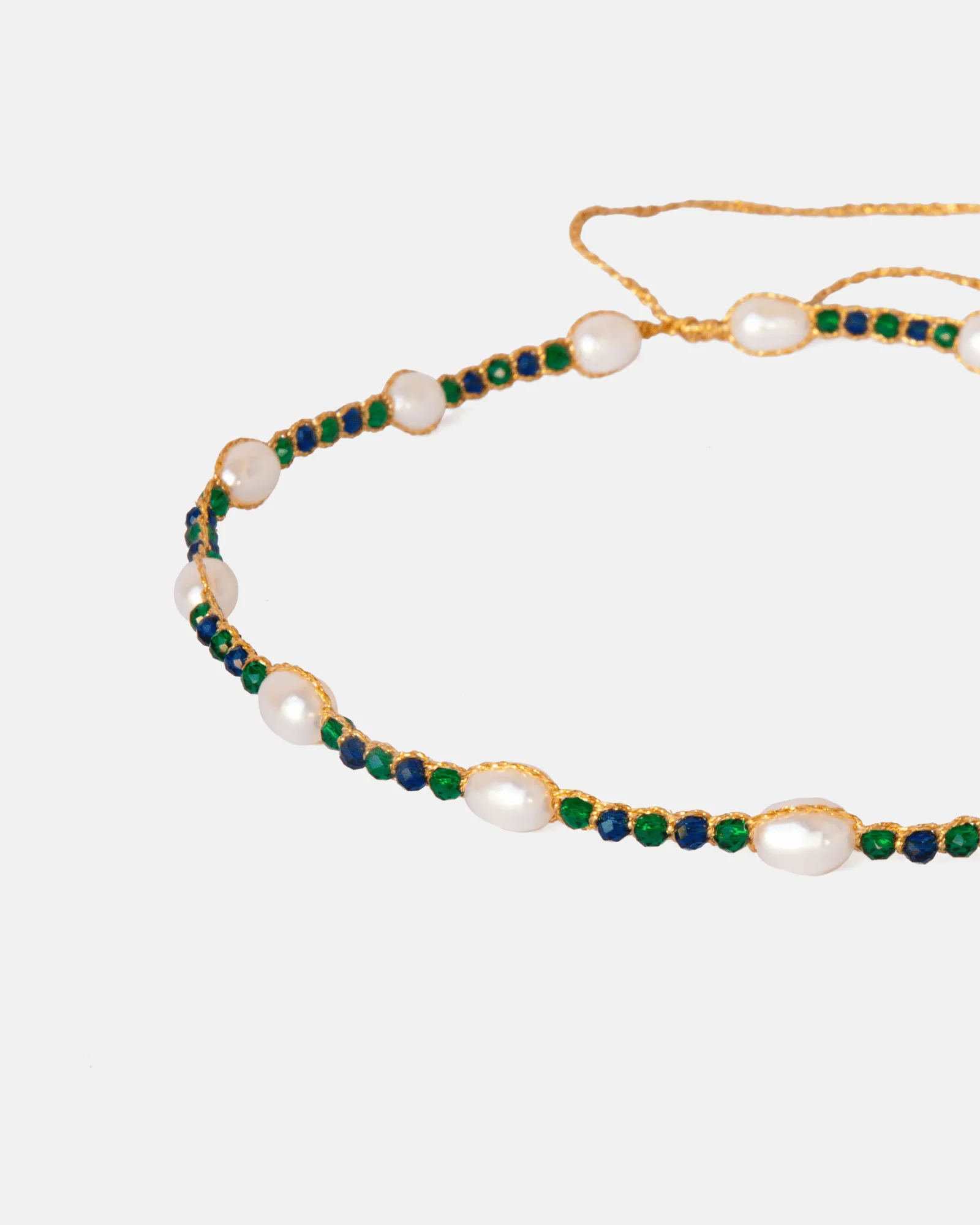 Fresh Water Pearl & Gemstone Horizon Choker  | Gold