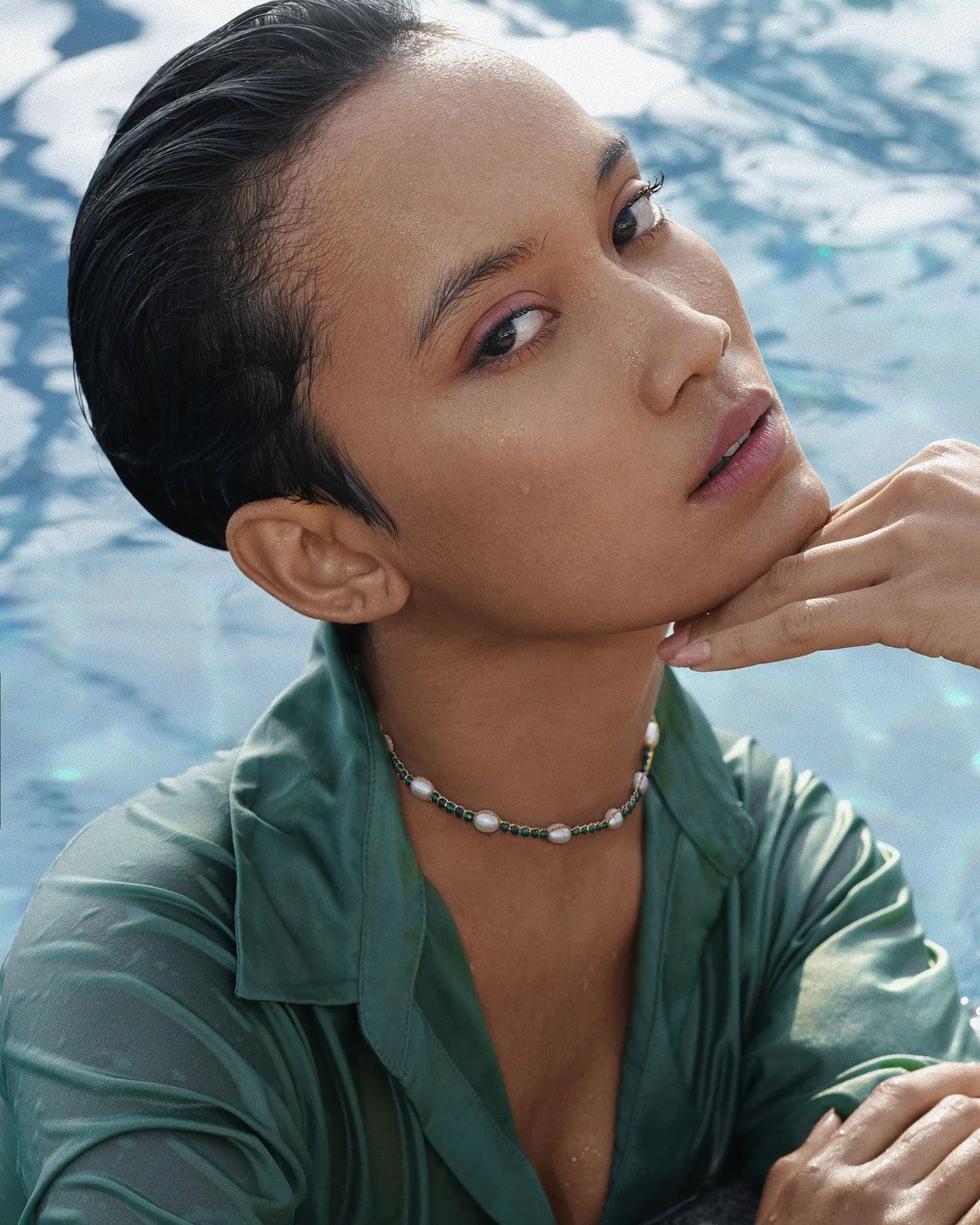 Fresh Water Pearl & Gemstone Horizon Choker  | Gold