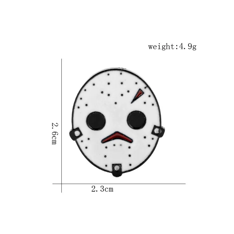 Friday the 13th Jason Mask Enamel Metal Pin 6PCS