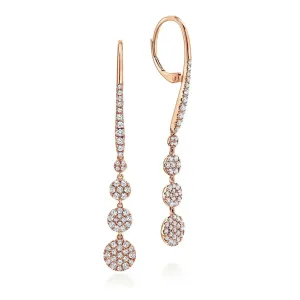 Gabriel & Co. Graduating Circle Pave Diamond Drop Earrings
