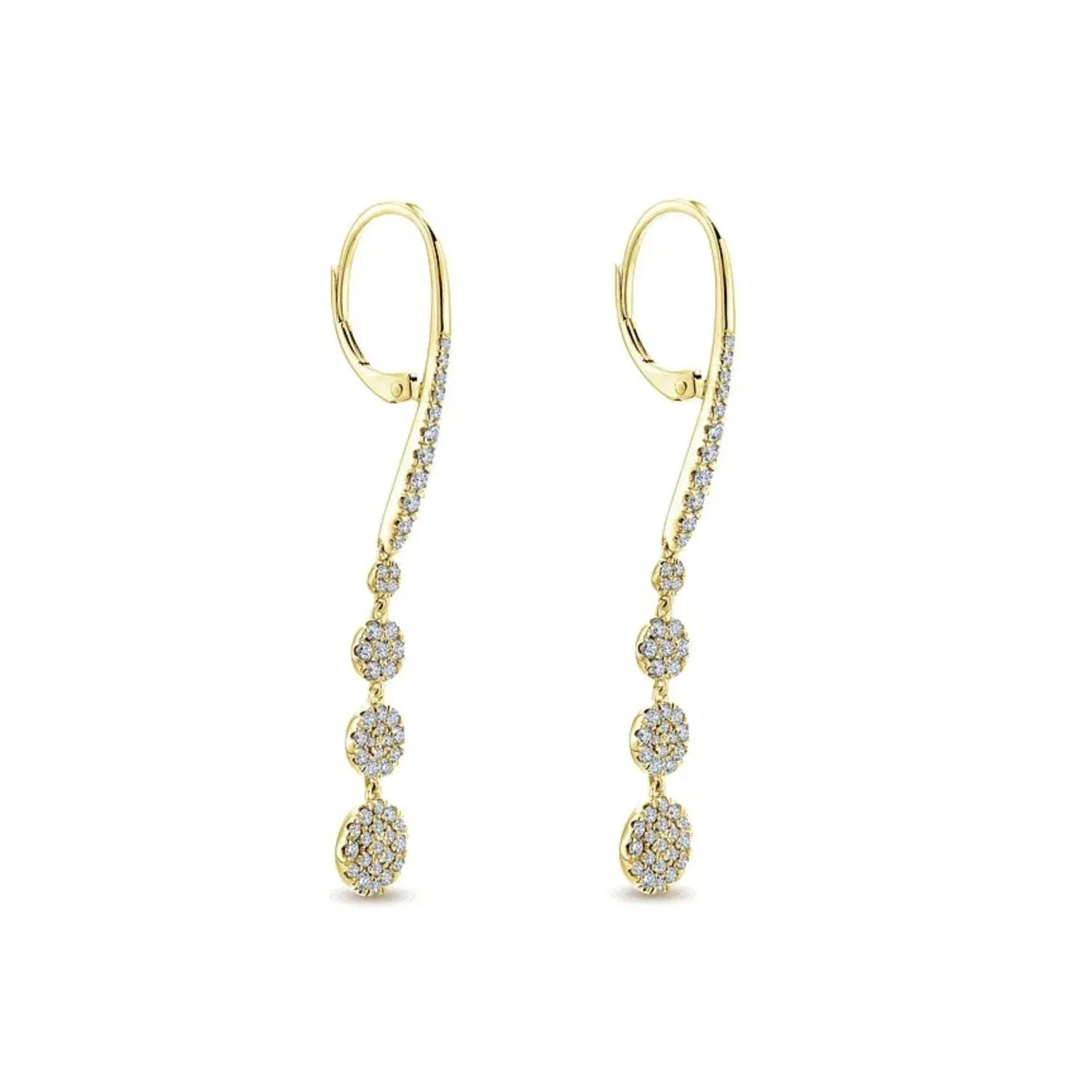 Gabriel & Co. Graduating Circle Pave Diamond Drop Earrings