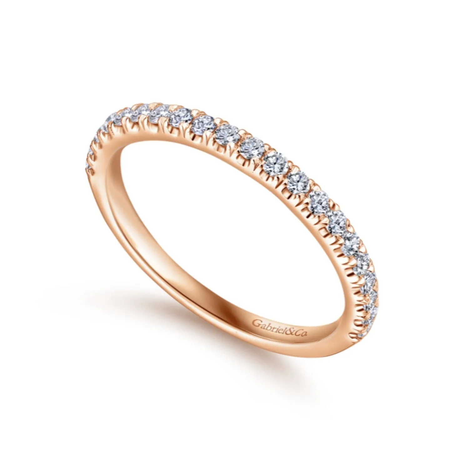Gabriel & Co. "Lavender" Straight Prong Set Diamond Wedding Band