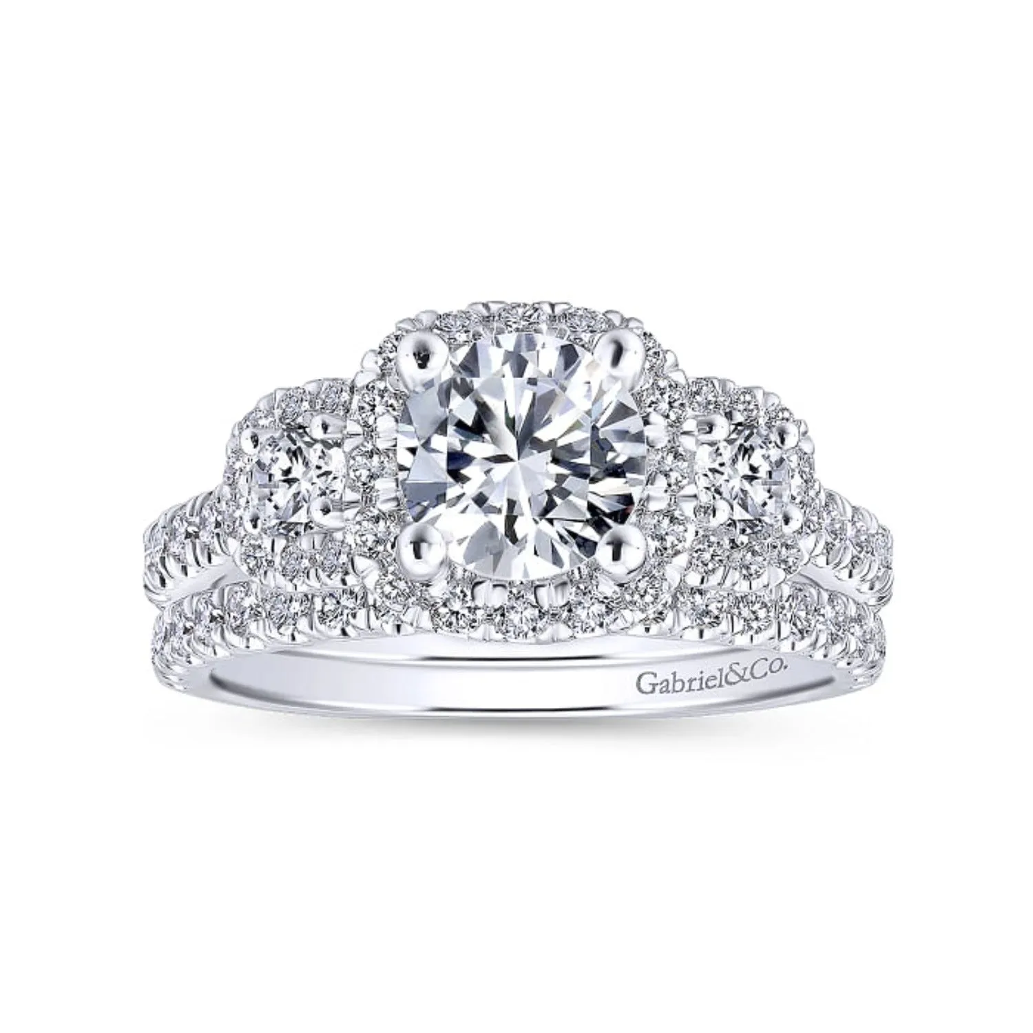 Gabriel & Co. "Lavender" Straight Prong Set Diamond Wedding Band