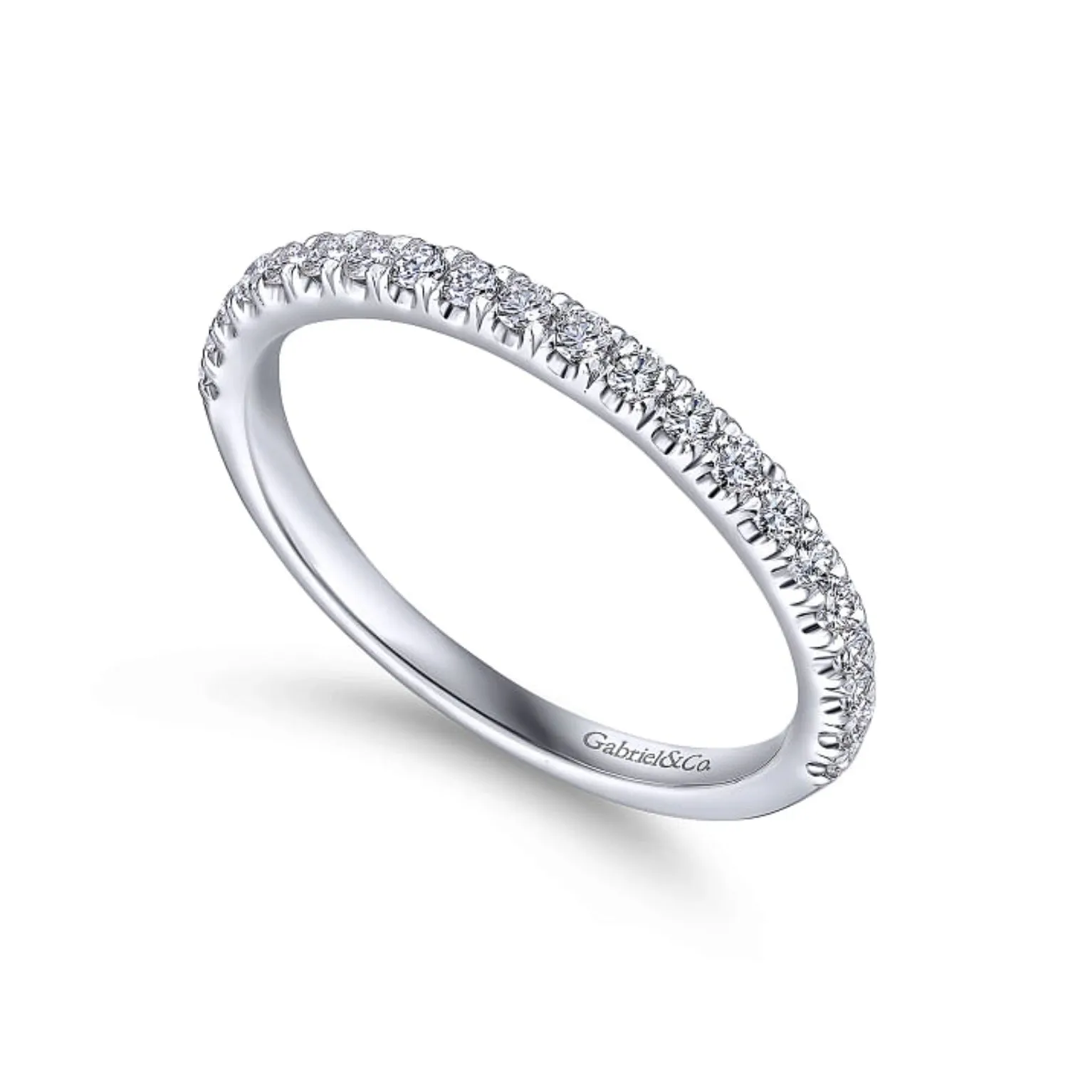 Gabriel & Co. "Lavender" Straight Prong Set Diamond Wedding Band