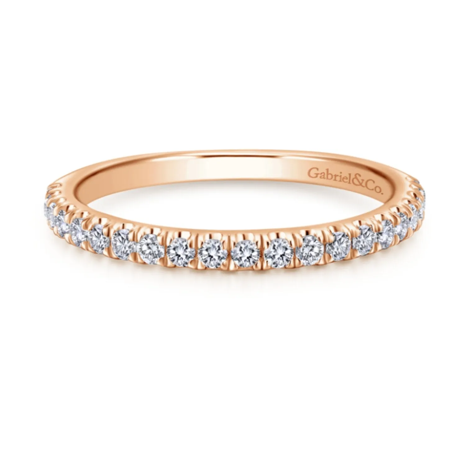 Gabriel & Co. "Lavender" Straight Prong Set Diamond Wedding Band