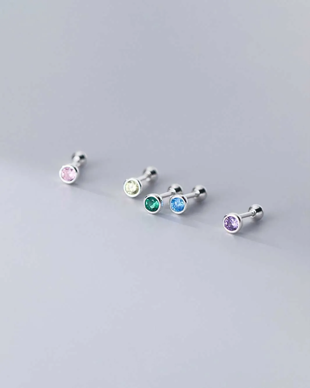 Gemstone Barbell Earrings