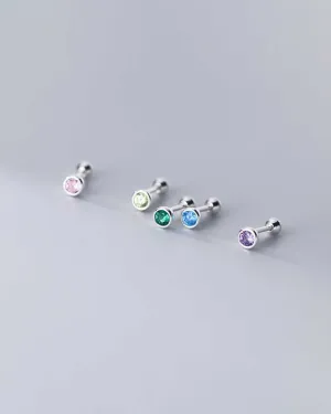 Gemstone Barbell Earrings