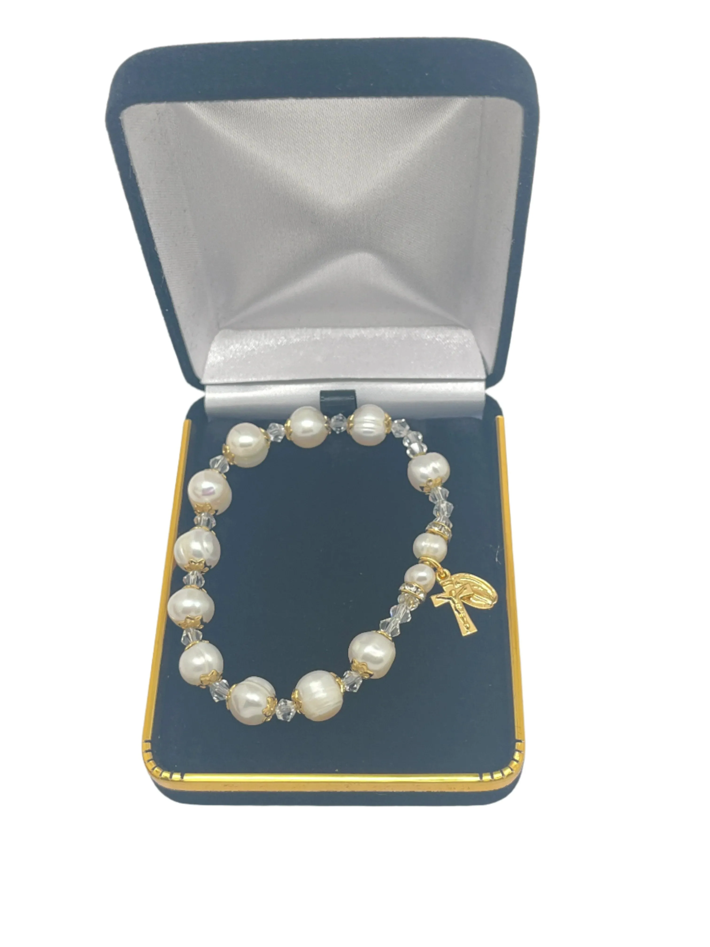 Genuine Pearl Rosary Bracelet 8mm