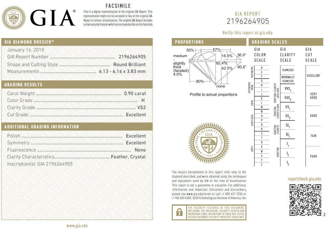 GIA 1.80CT NATURAL ROUND BRILLIANT DIAMOND STUD EARRINGS PLATINUM IDEAL