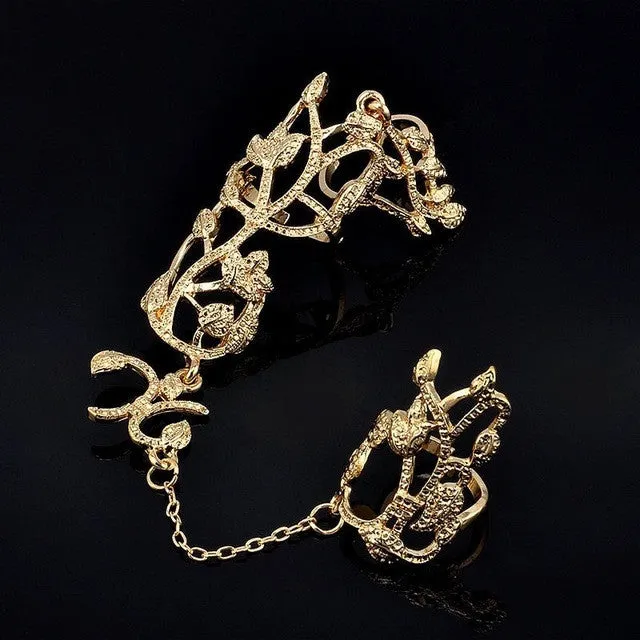 Glam Punk Double Full Finger Knuckle Ring