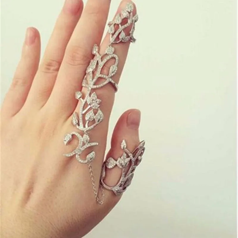 Glam Punk Double Full Finger Knuckle Ring