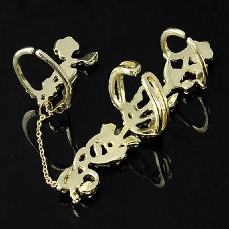 Glam Punk Double Full Finger Knuckle Ring