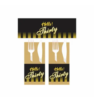 Gold and Black 30th Birthday Theme Napkin Rings