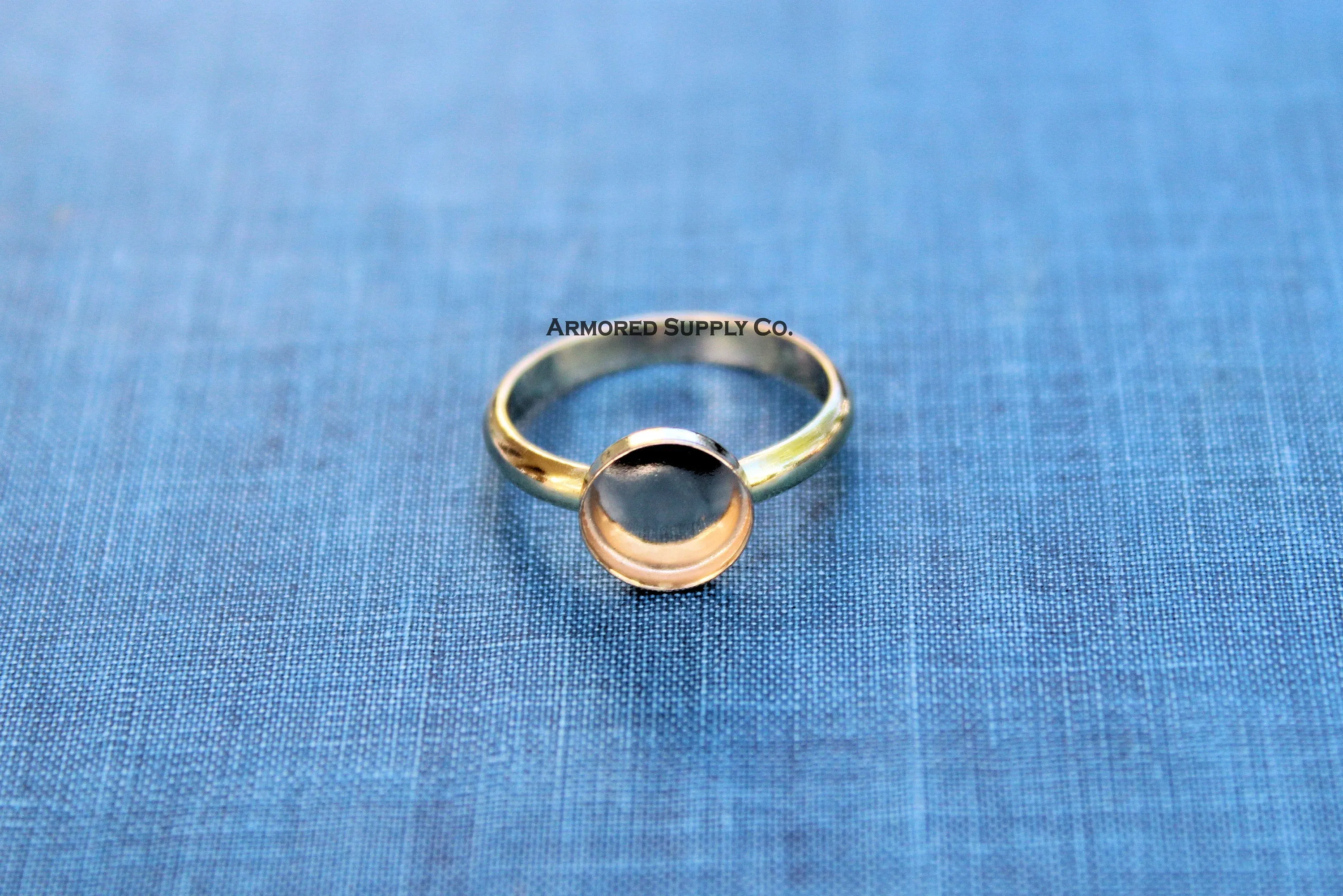 Gold Filled 10mm Bezel Cup Comfort Ring Band blank
