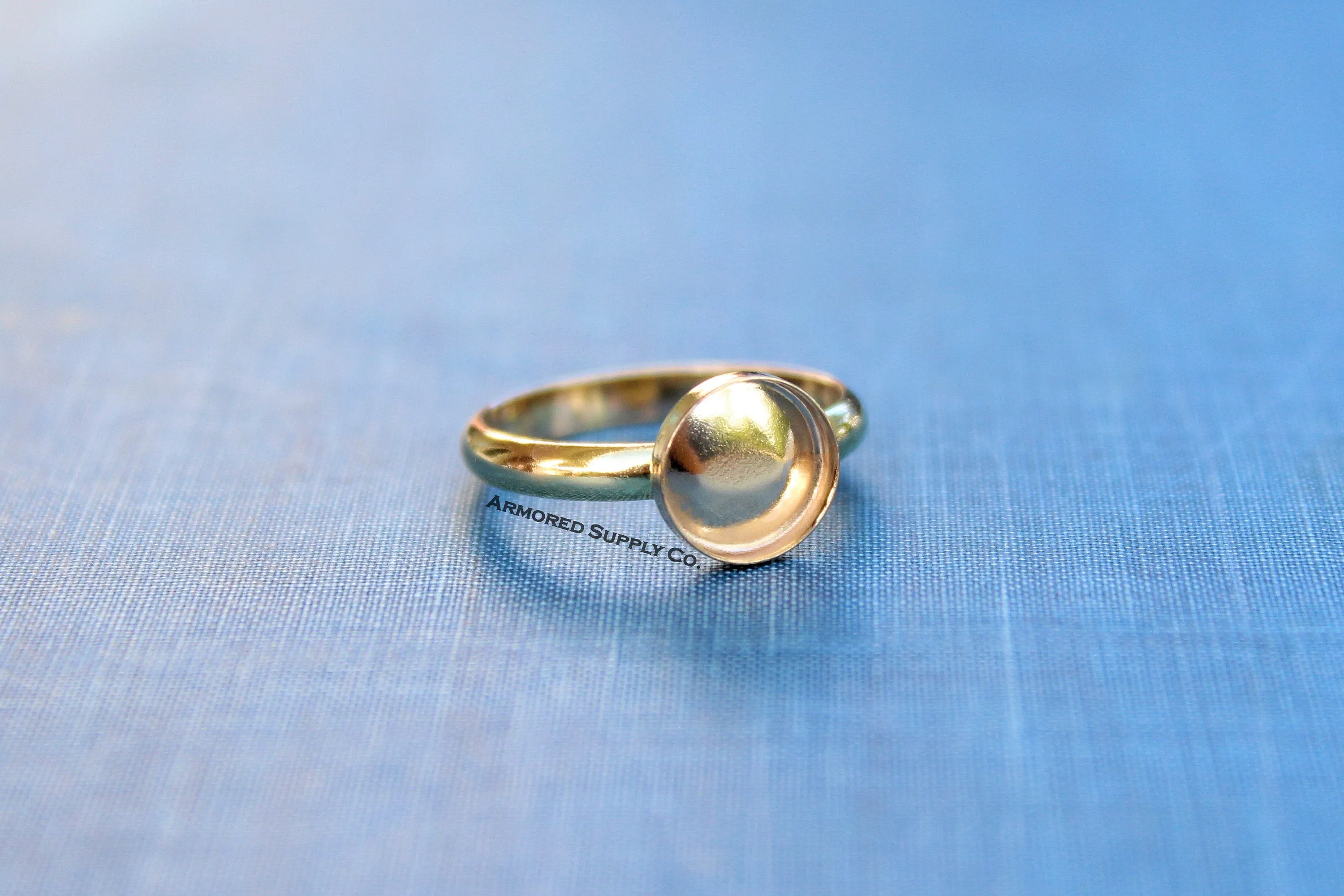 Gold Filled 10mm Bezel Cup Comfort Ring Band blank