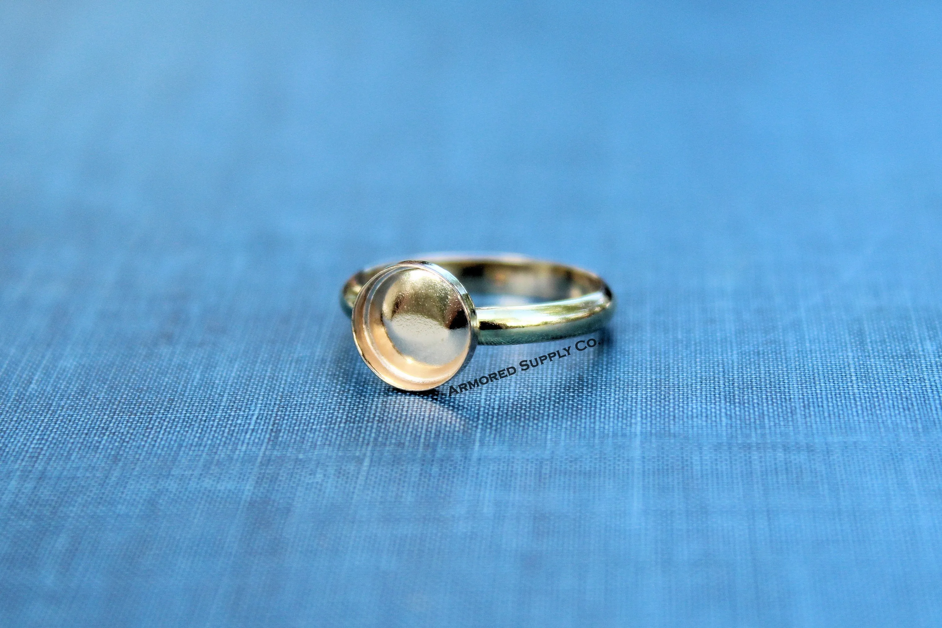 Gold Filled 10mm Bezel Cup Comfort Ring Band blank
