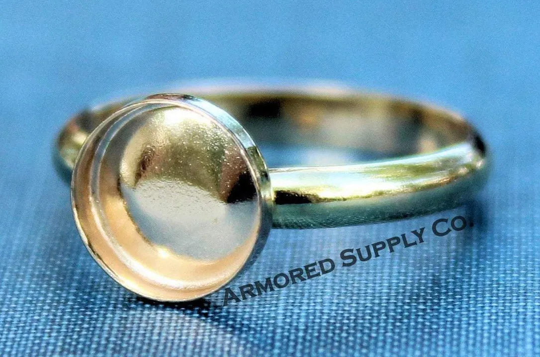 Gold Filled 10mm Bezel Cup Comfort Ring Band blank