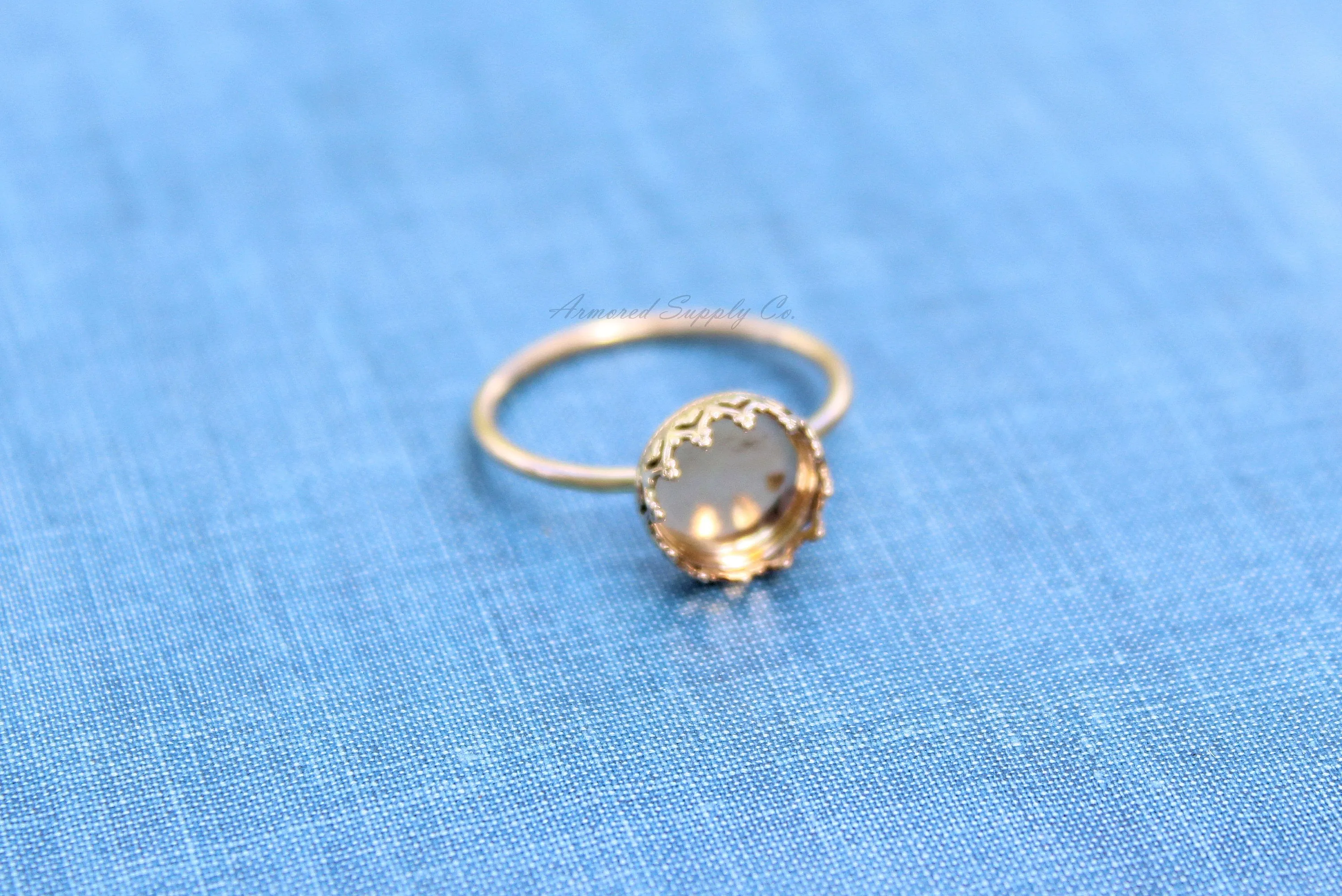 Gold Filled 10mm Crown Bezel Cup Ring blank