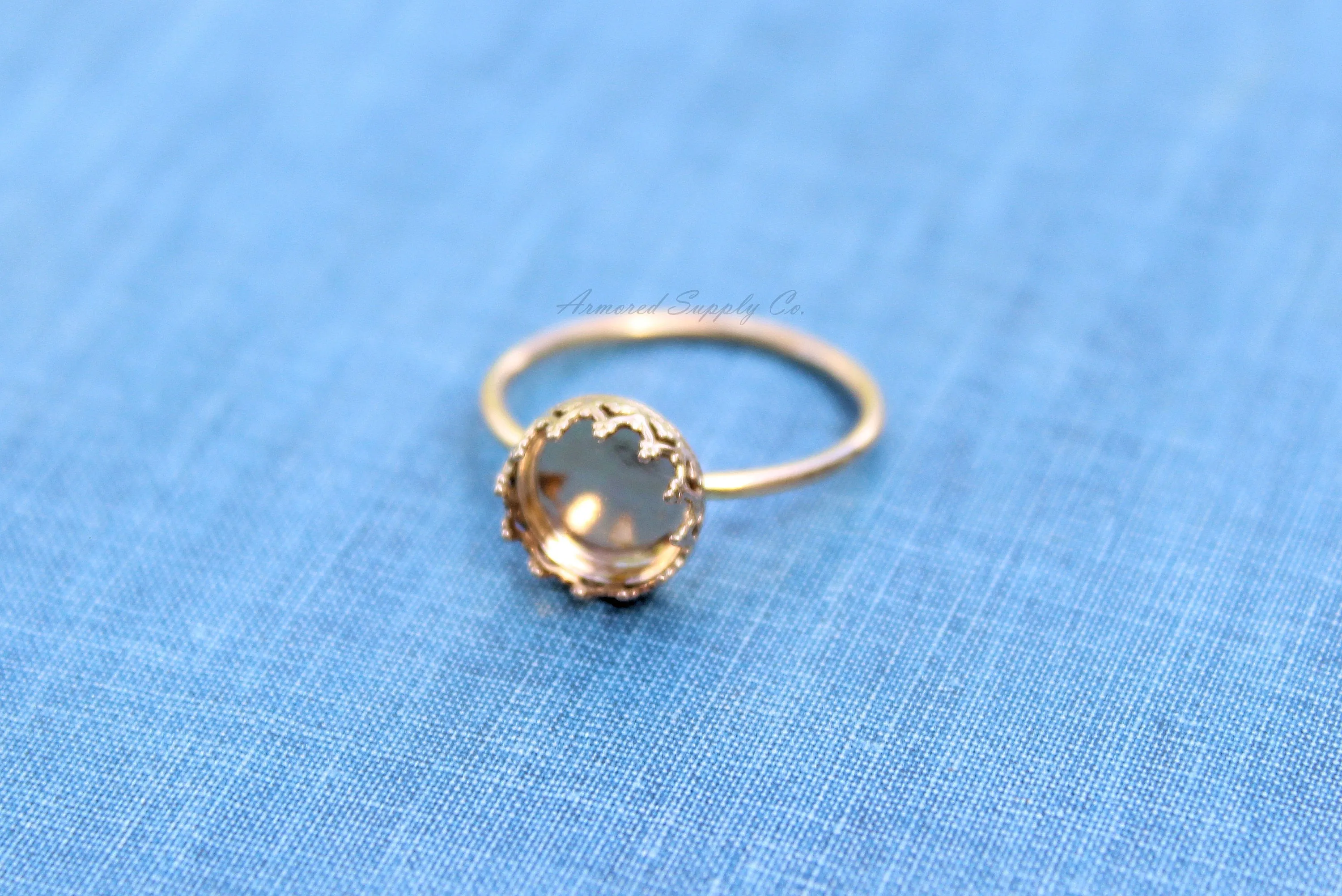 Gold Filled 10mm Crown Bezel Cup Ring blank