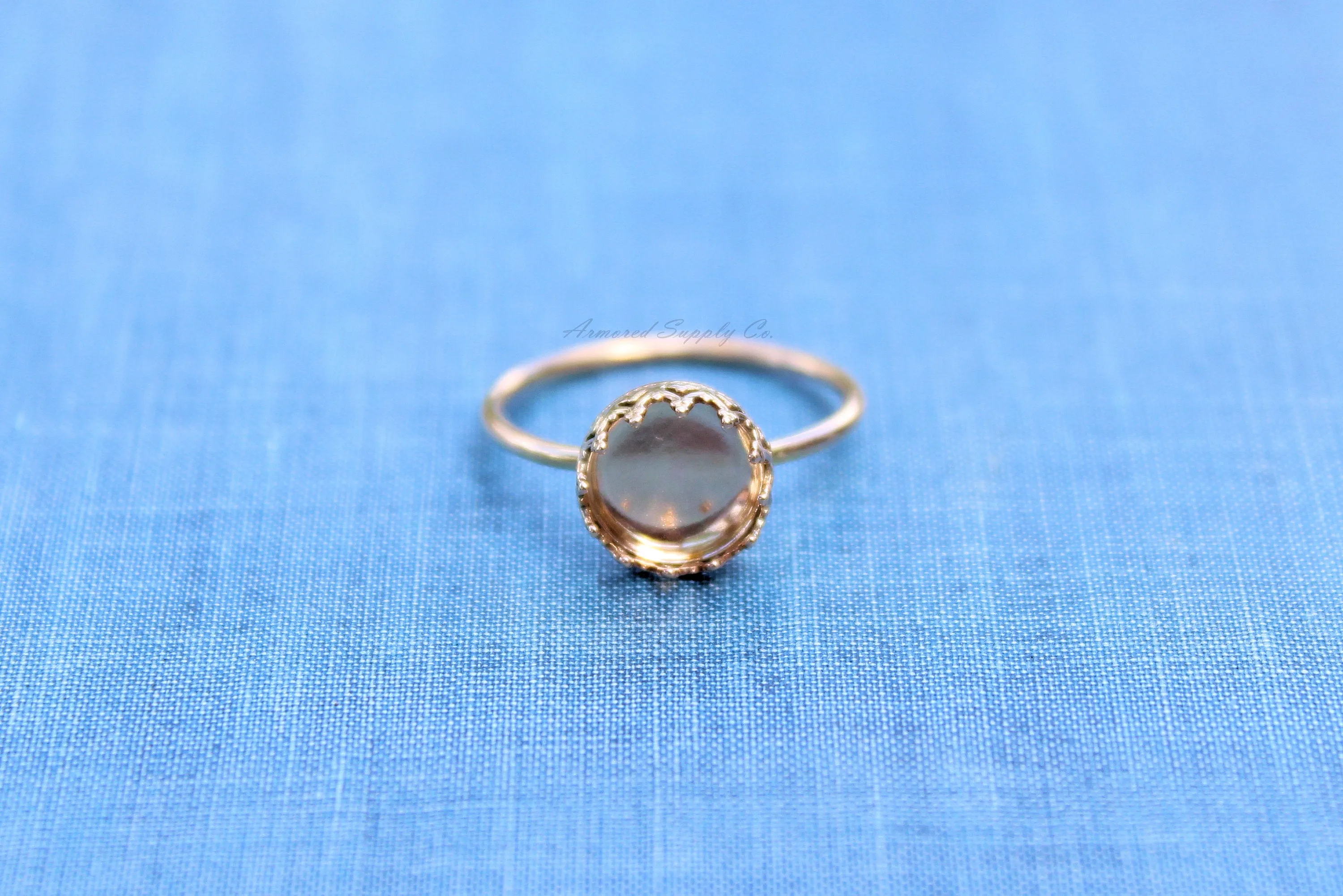 Gold Filled 10mm Crown Bezel Cup Ring blank