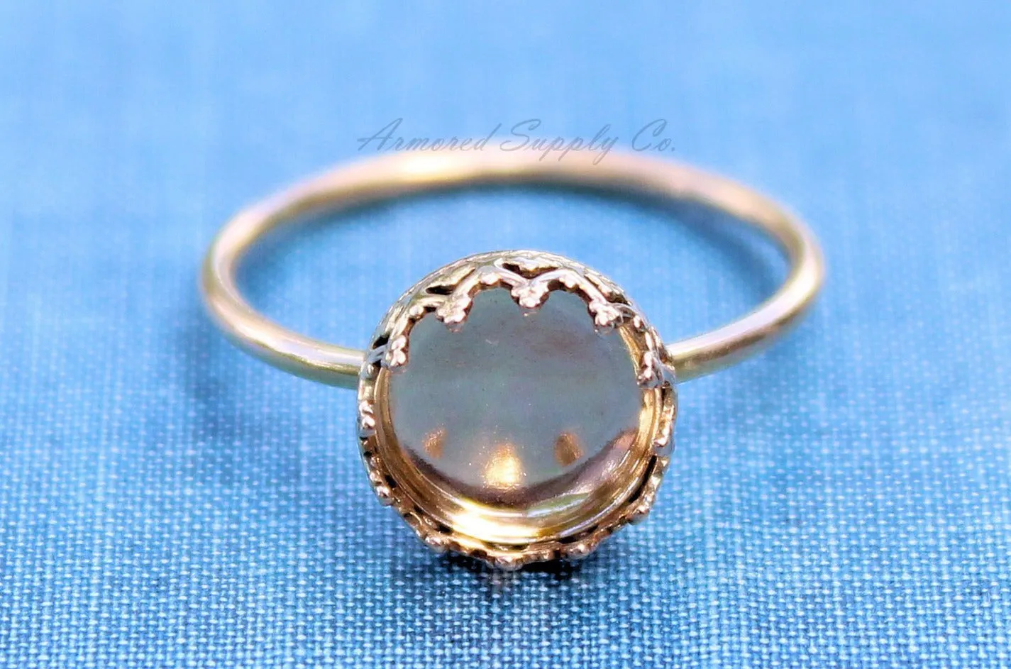 Gold Filled 10mm Crown Bezel Cup Ring blank
