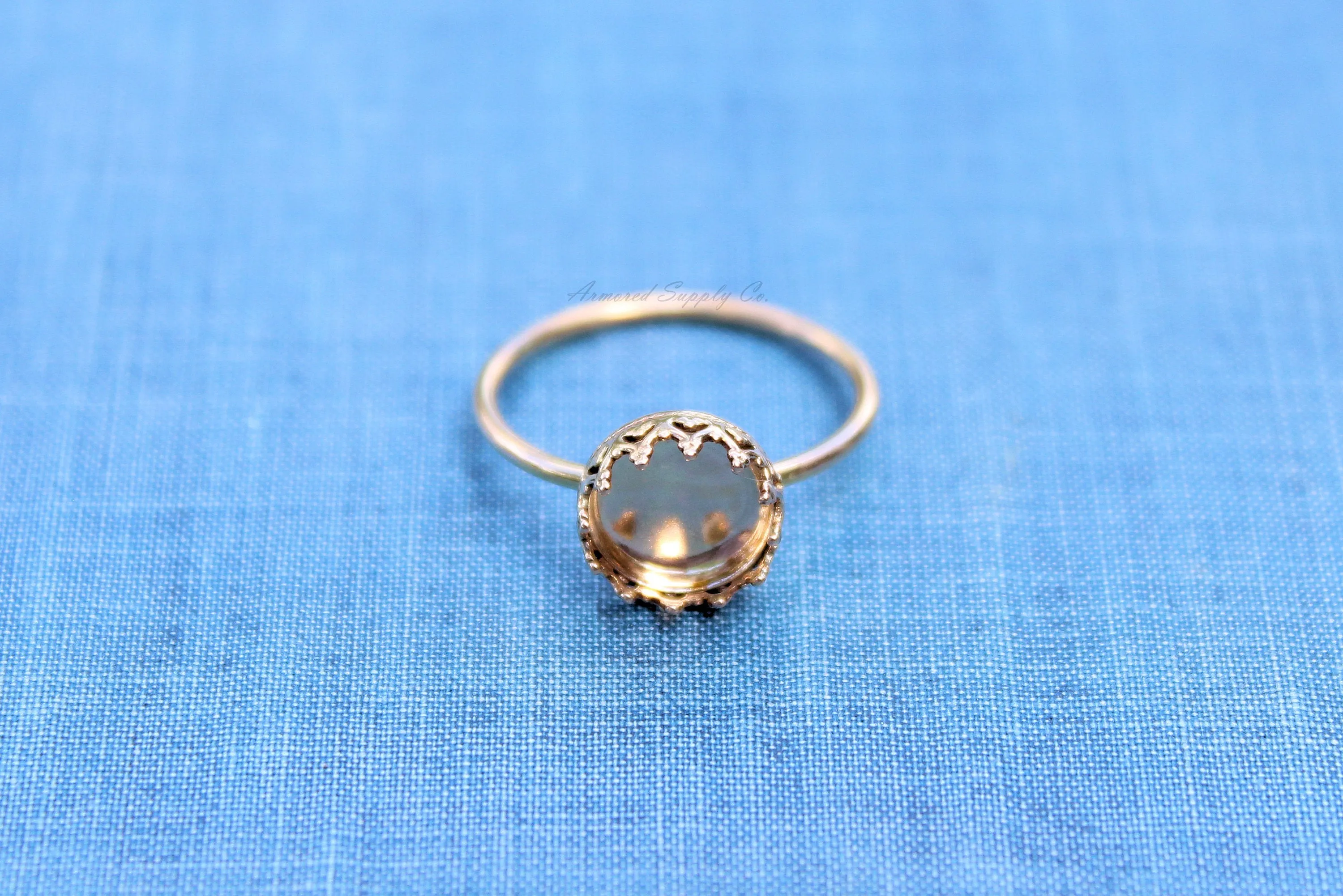 Gold Filled 10mm Crown Bezel Cup Ring blank