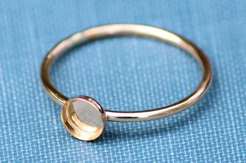 Gold Filled 5mm Bezel Cup Ring blank