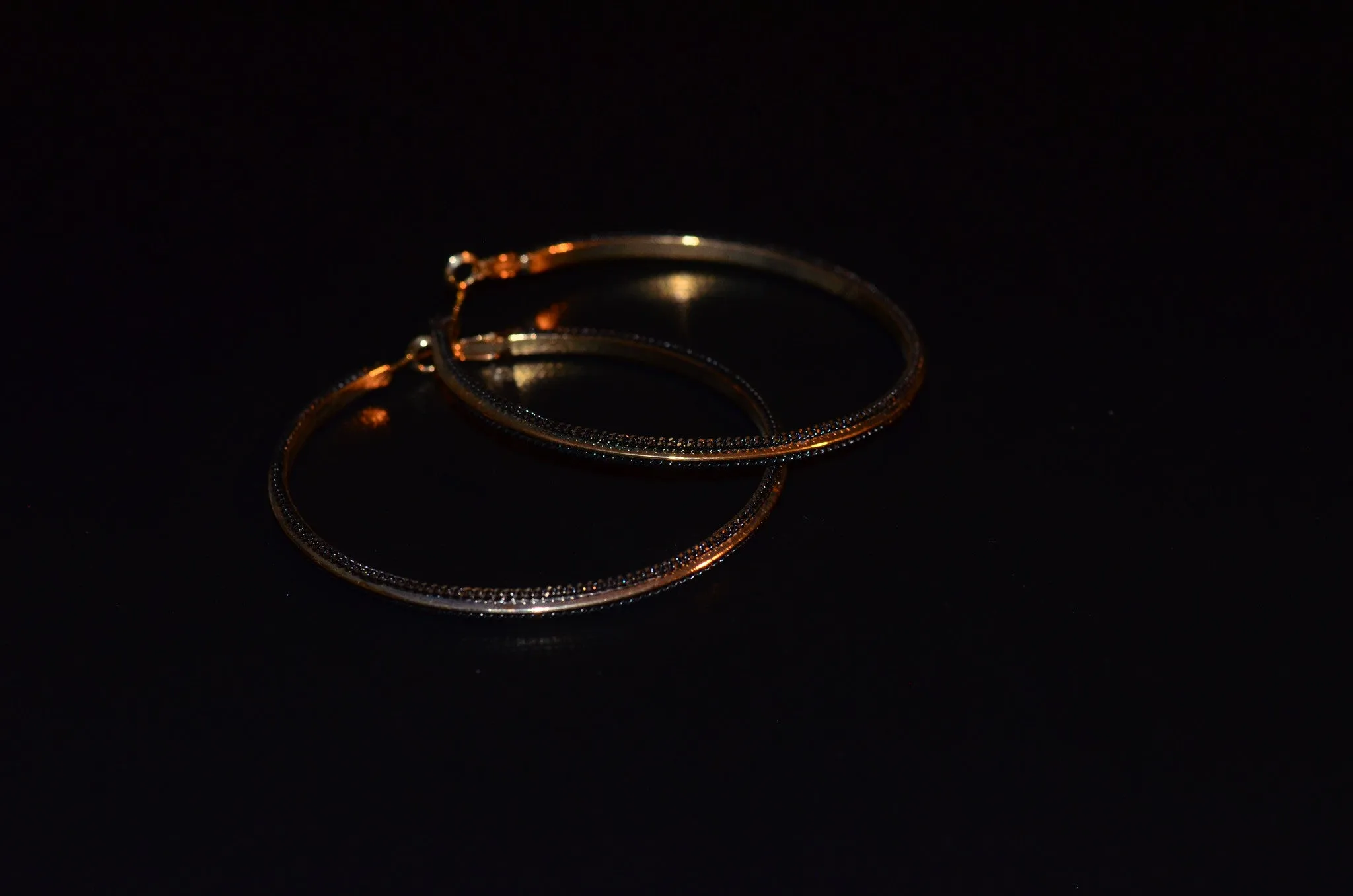 Gold hoop earring