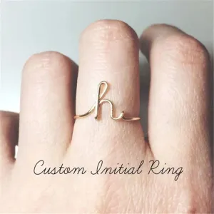 Gold Silver A-Z Initial Rings - Unisex