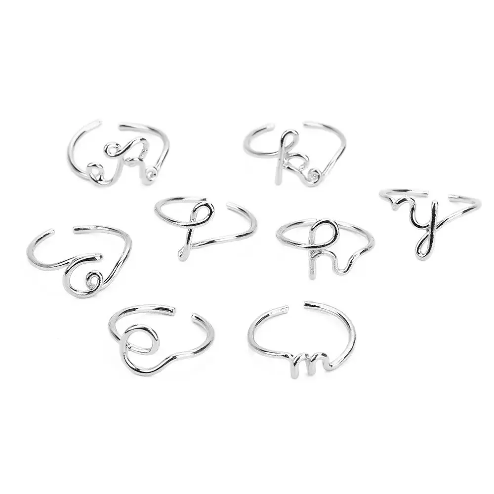 Gold Silver A-Z Initial Rings - Unisex
