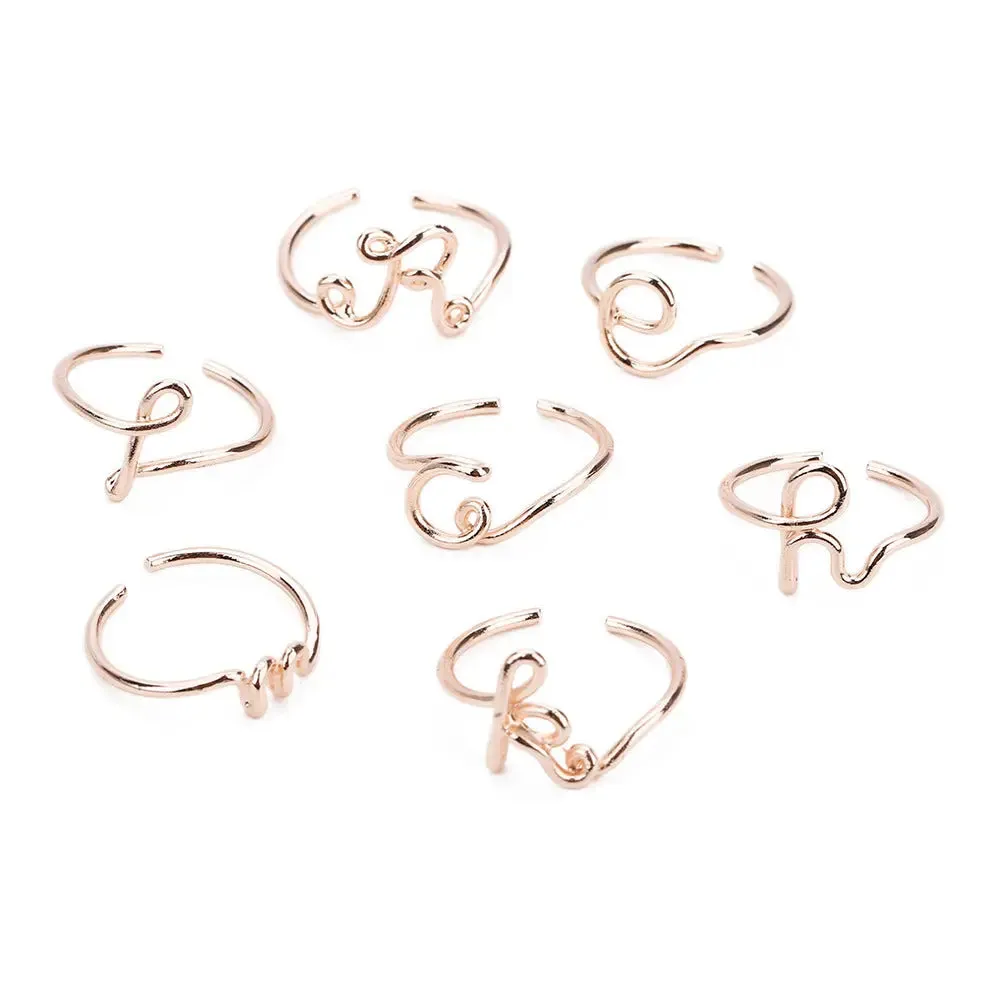 Gold Silver A-Z Initial Rings - Unisex