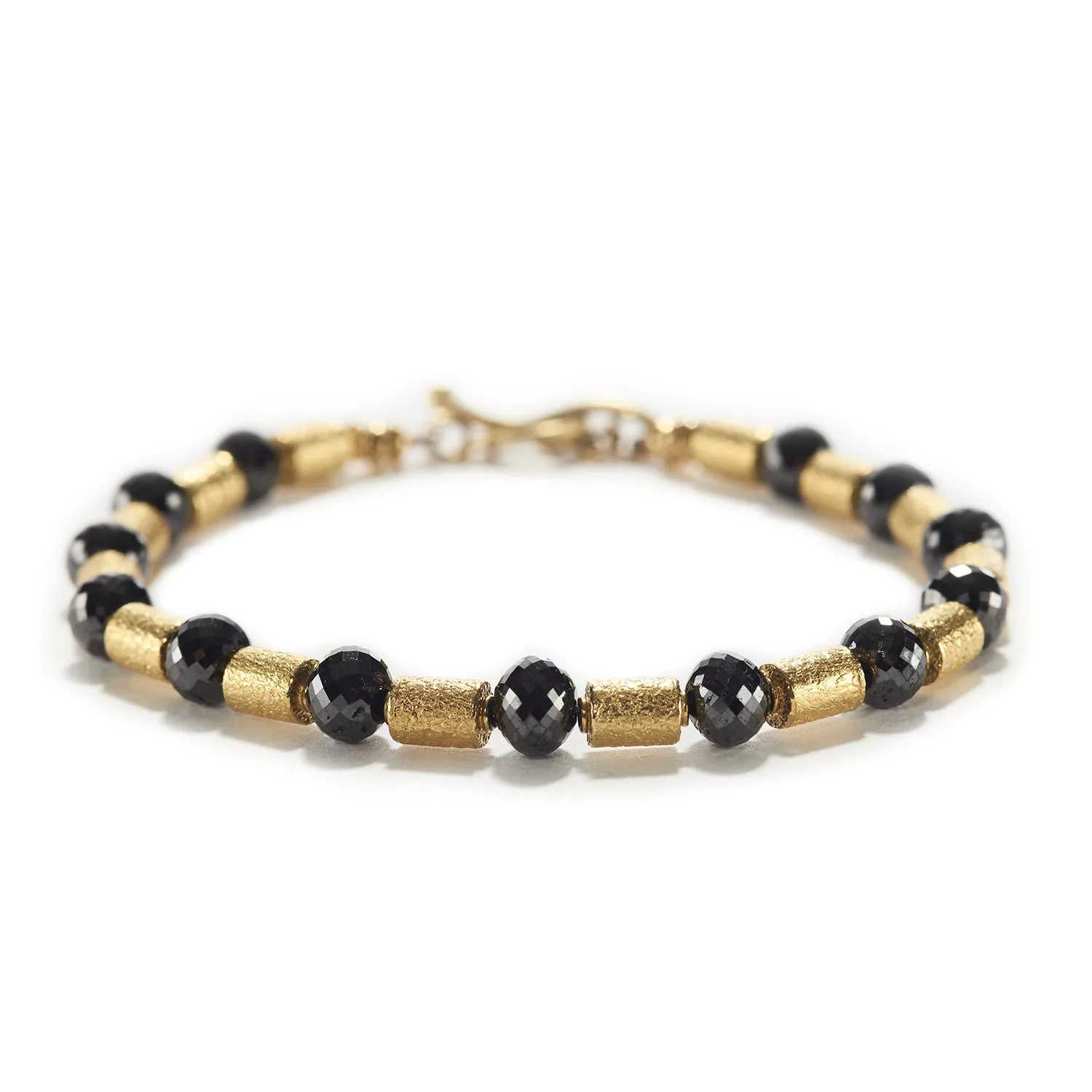 Golden Barrel & Black Diamond Bracelet