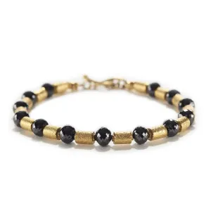 Golden Barrel & Black Diamond Bracelet