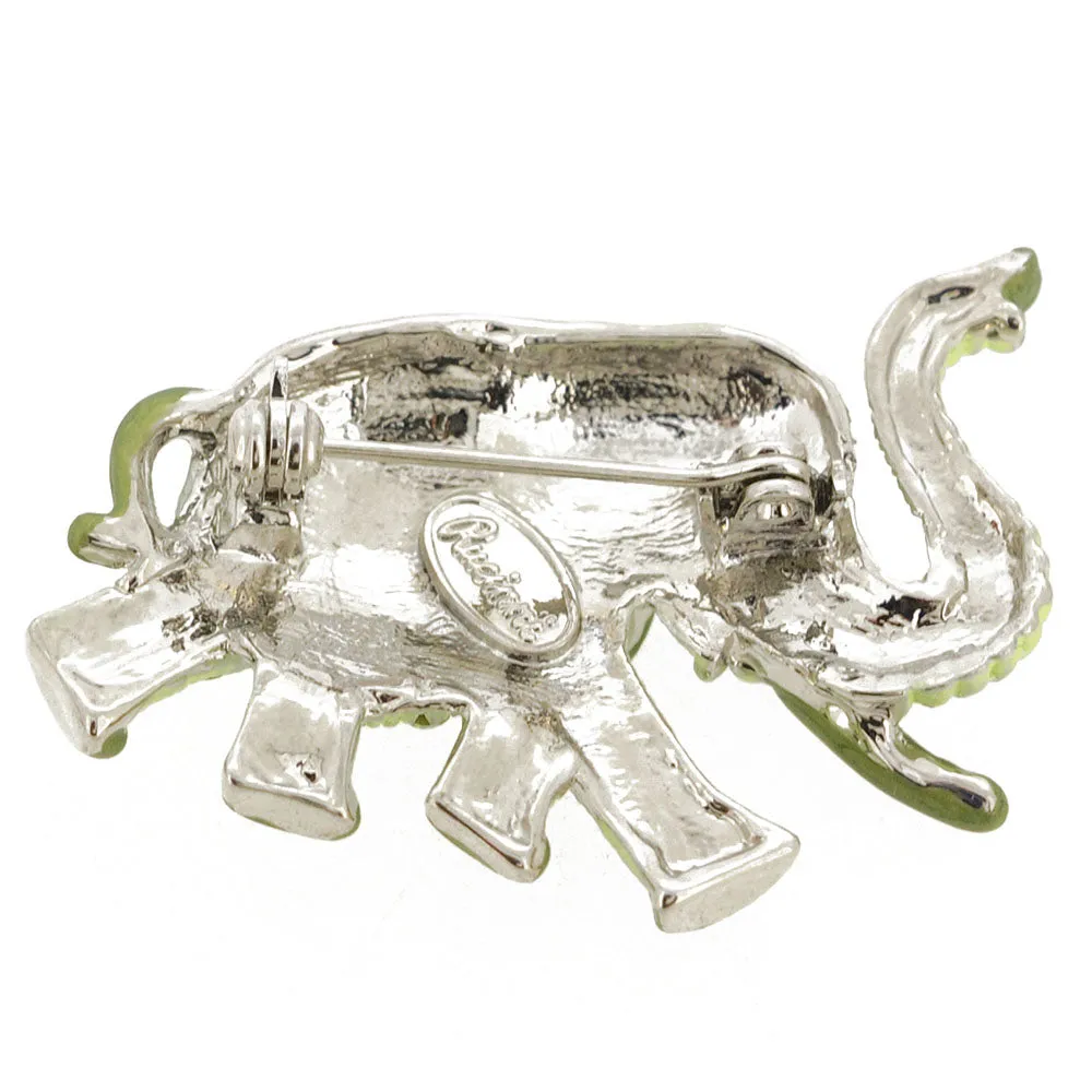 Green Elephant Swarovski Crystal Pin Brooch