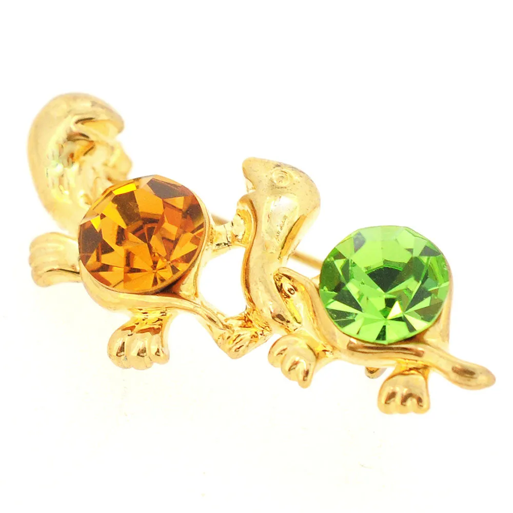 GreenTurtle Swarovski Crystal Brooch Pin