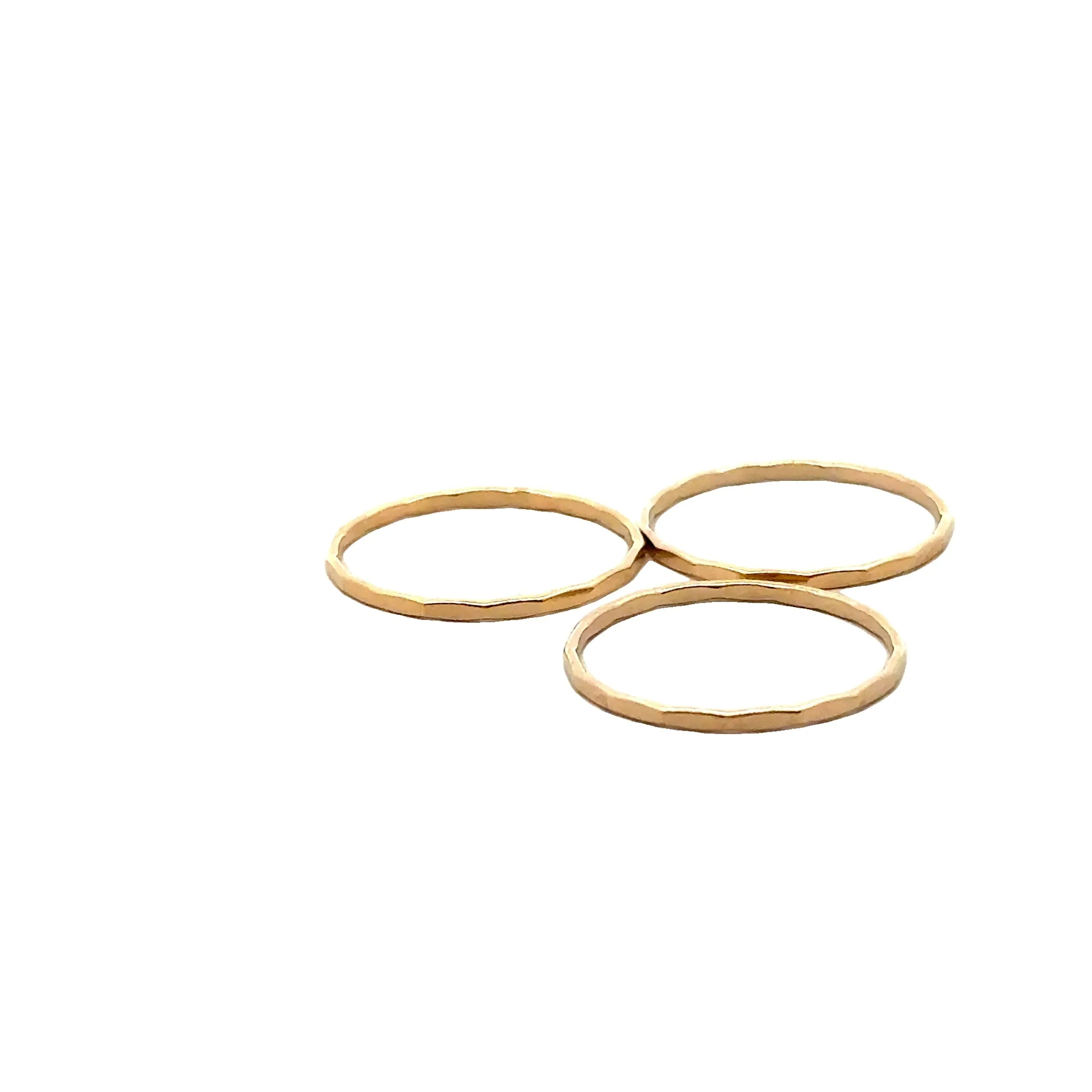Hammered Hoops | 14K Real Gold Filled Rings | Hammered Stacking Rings | Available three Size: 17mm, 18.5mm and 20mm |