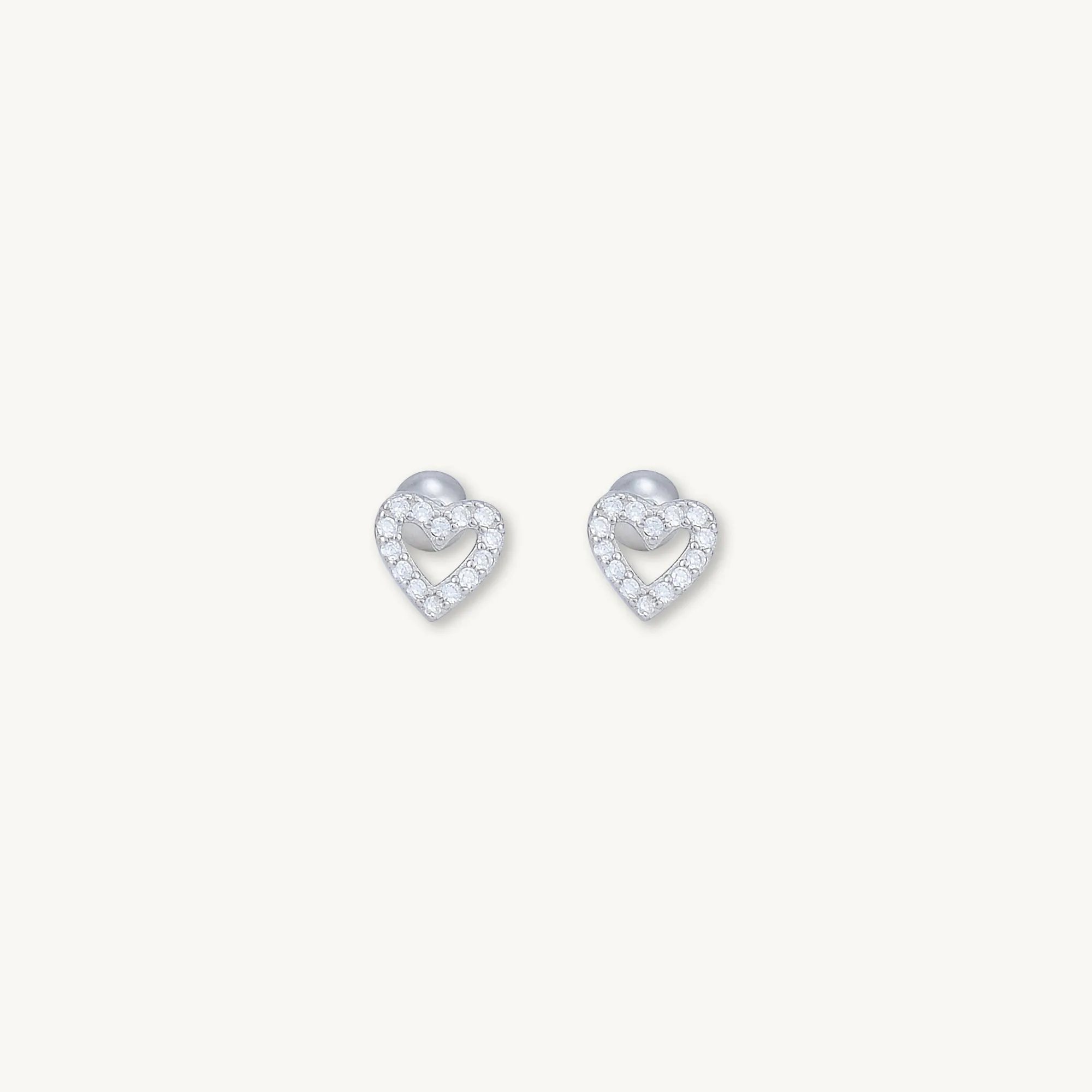 Heart Sapphire Barbell Stud Cartilage Earrings
