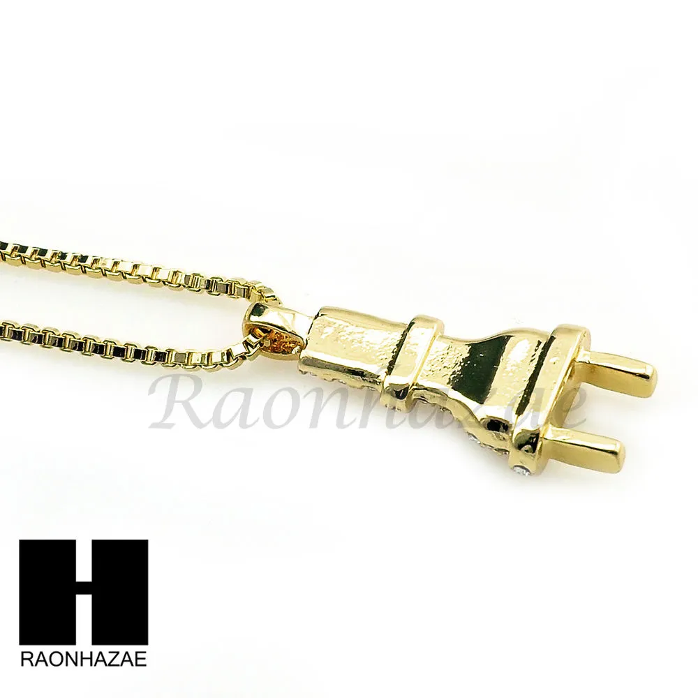 HIP HOP ELECTRIC PLUG / RED RUBY 24" BOX / CUBAN LINK CHAIN NECKLACES