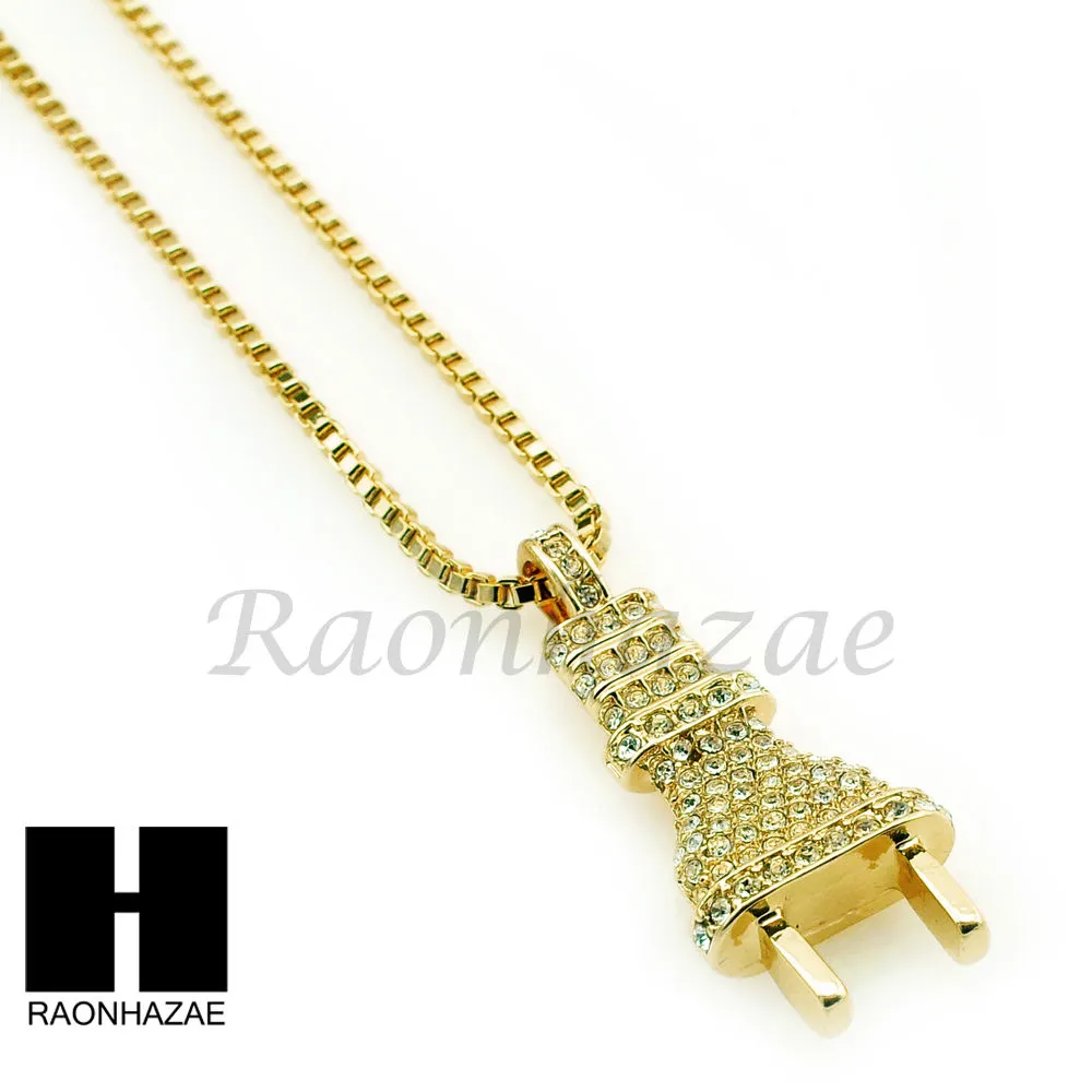 HIP HOP ELECTRIC PLUG / RED RUBY 24" BOX / CUBAN LINK CHAIN NECKLACES