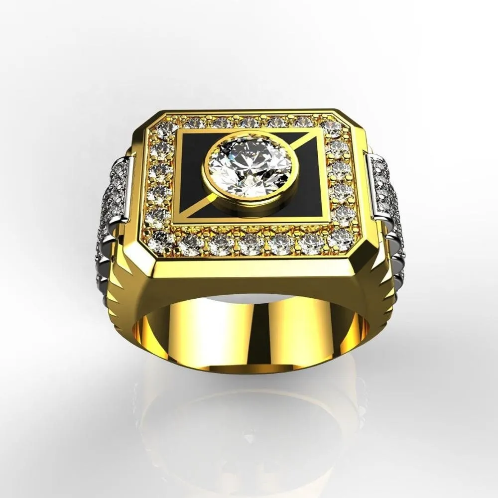 Iced Out Ring | Mens Iced Out Rings | Mens Two Tone Ring | Iced Out Rings UK | Mens Gold Ring | Mens Iced Out Pinky Ring | Jubilee Ring