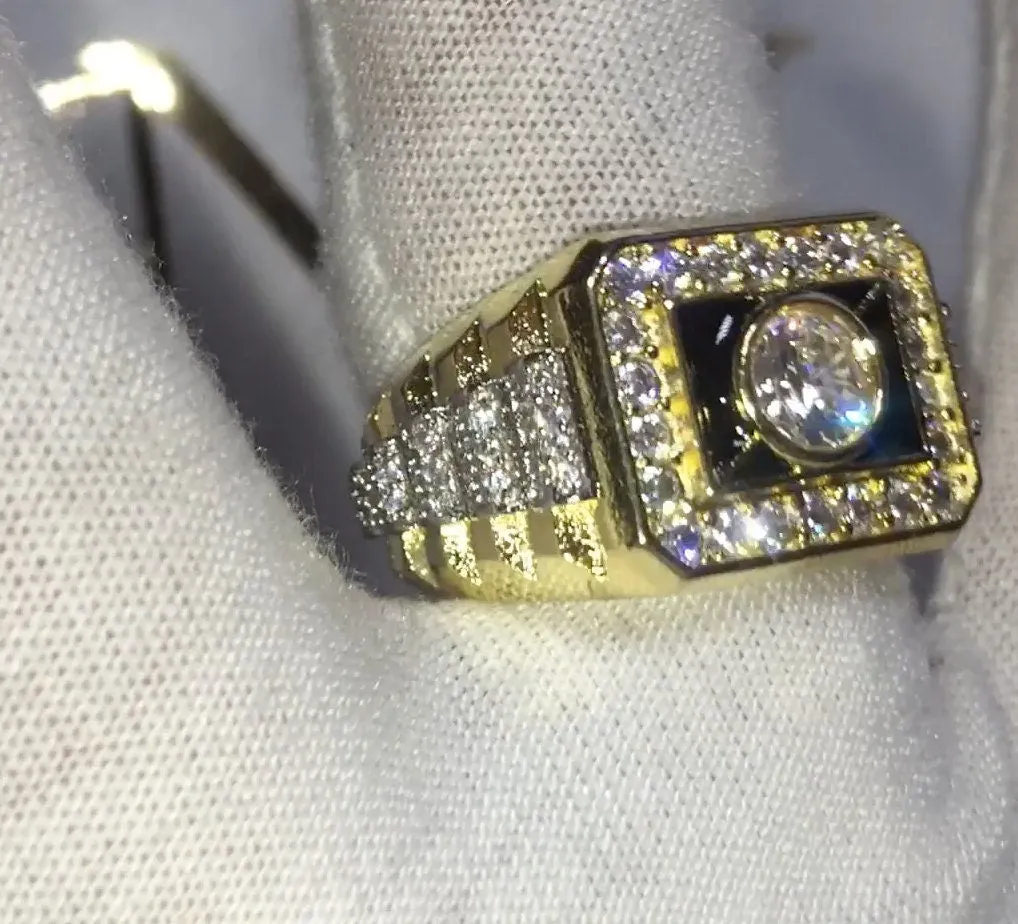 Iced Out Ring | Mens Iced Out Rings | Mens Two Tone Ring | Iced Out Rings UK | Mens Gold Ring | Mens Iced Out Pinky Ring | Jubilee Ring